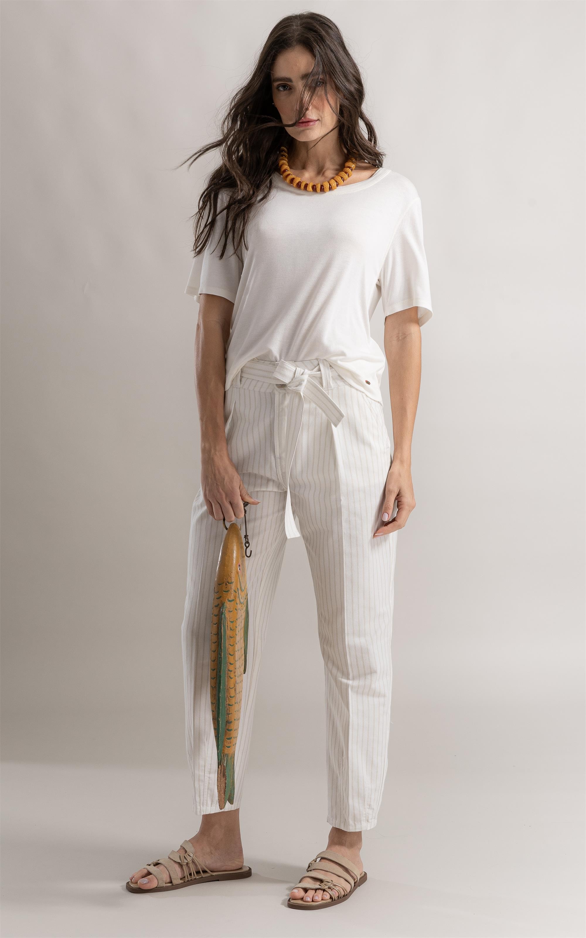 Blusa Siena Stripes Boat Branco