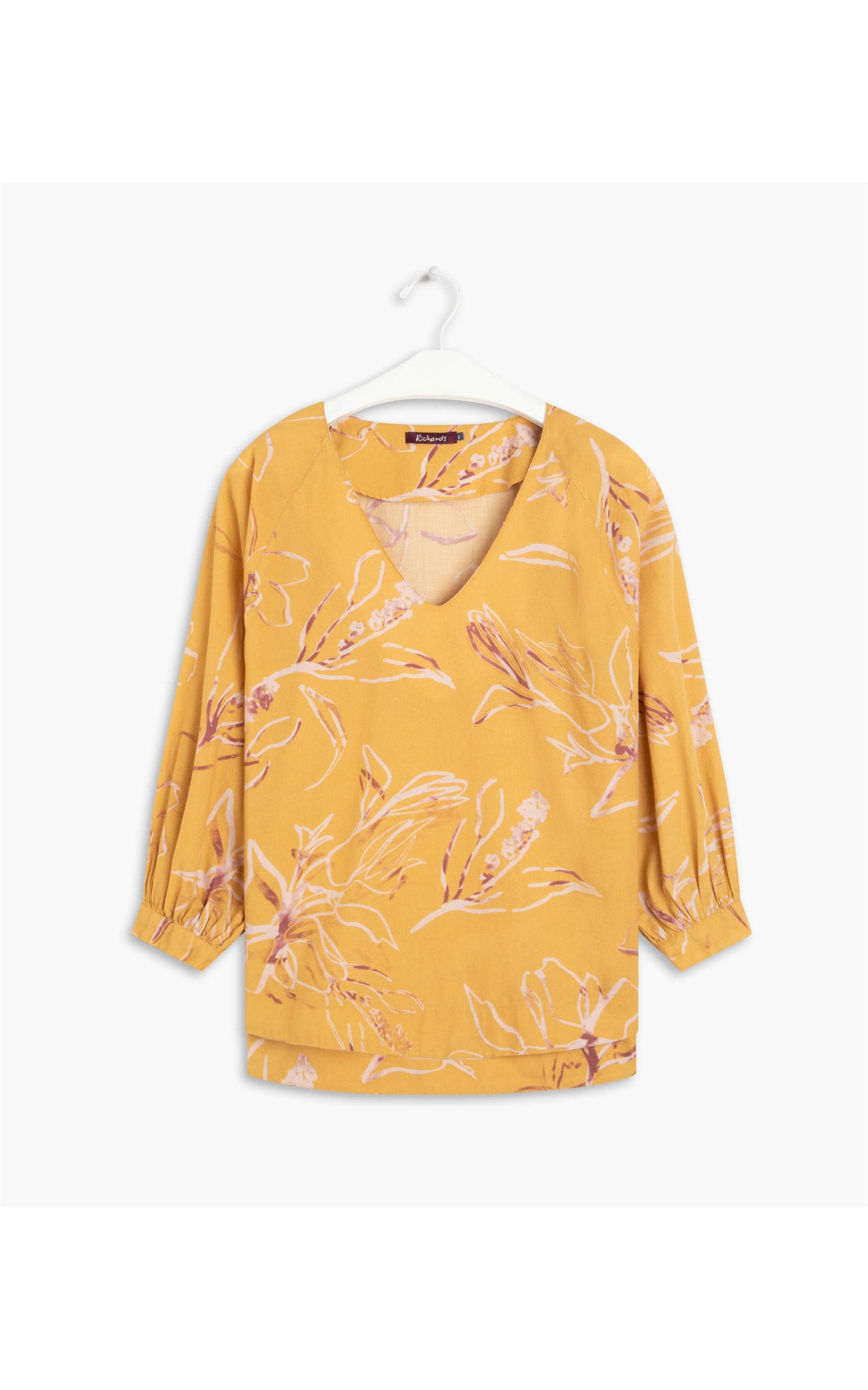 Blusa Susan Batik Flower Voi Mostarda