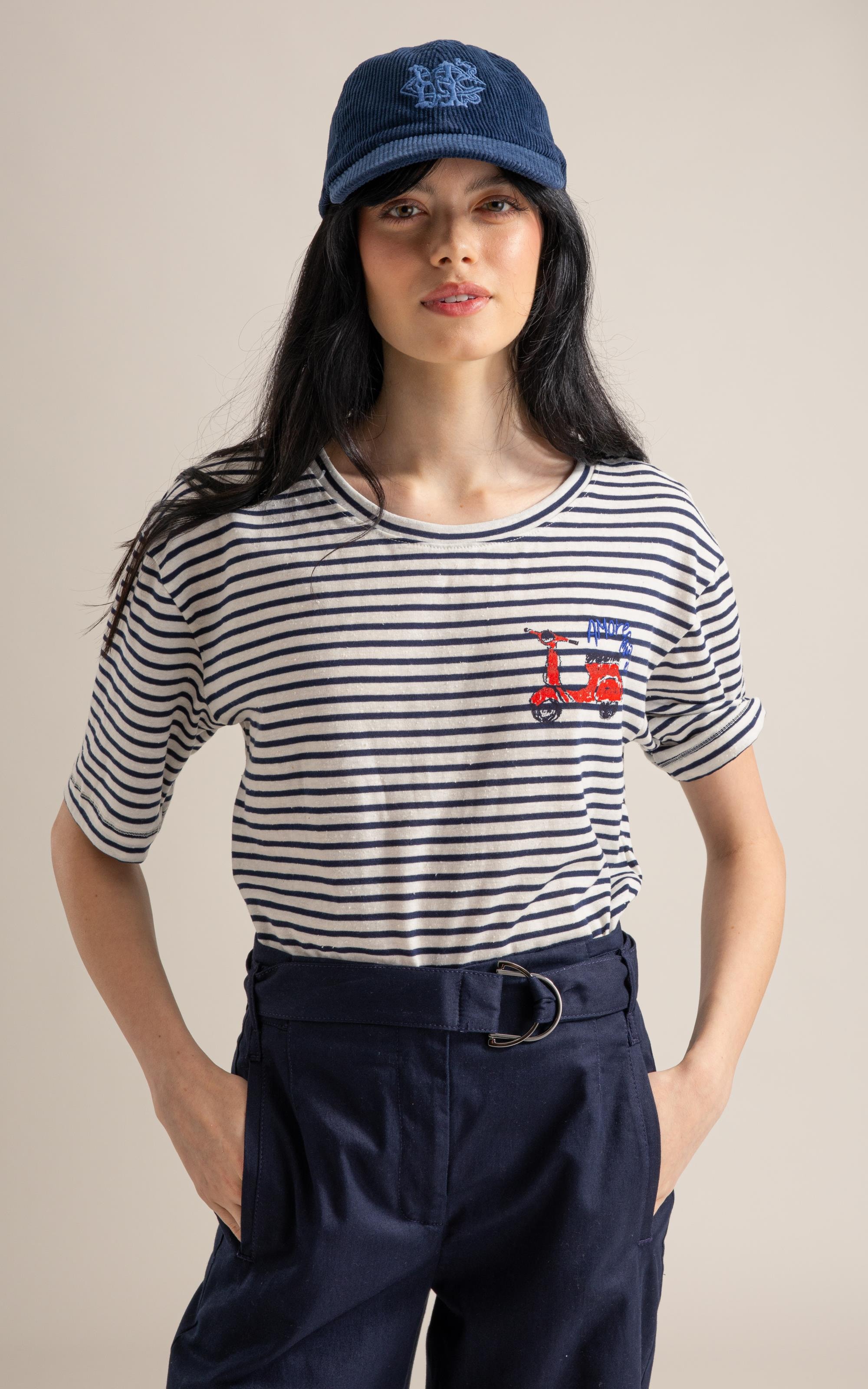 Blusa Vera Capri Listrada Mc Dark Navy