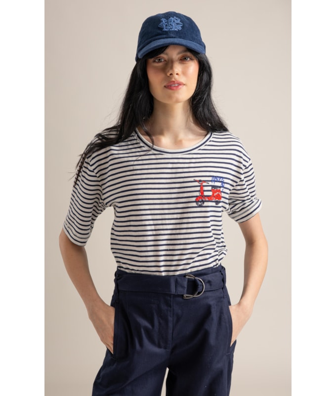 Blusa Vera Capri Listrada Mc Dark Navy