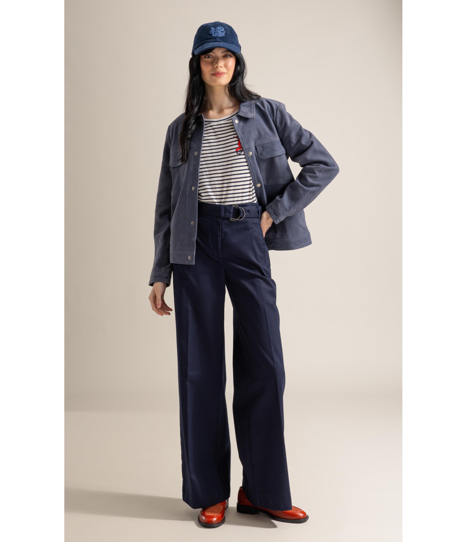 Blusa Vera Capri Listrada Mc Dark Navy