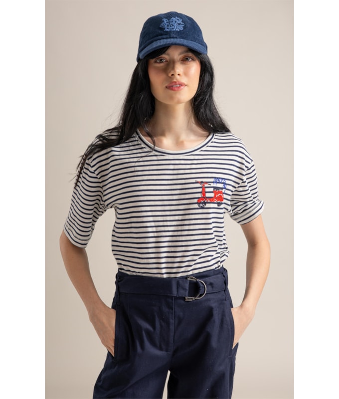 Blusa Vera Capri Listrada Mc Dark Navy