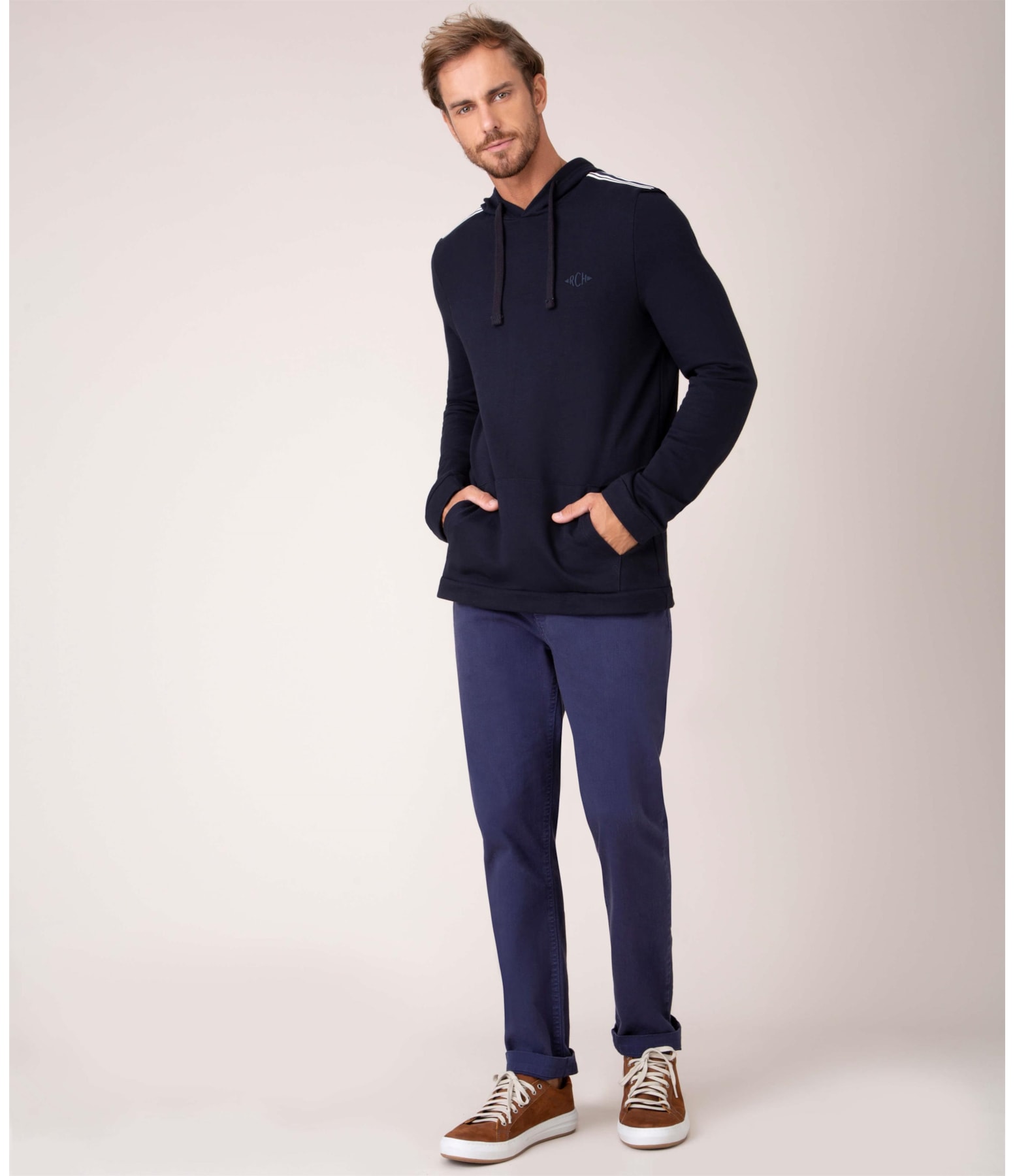 Blusao Capuz Navy Azul Marinho