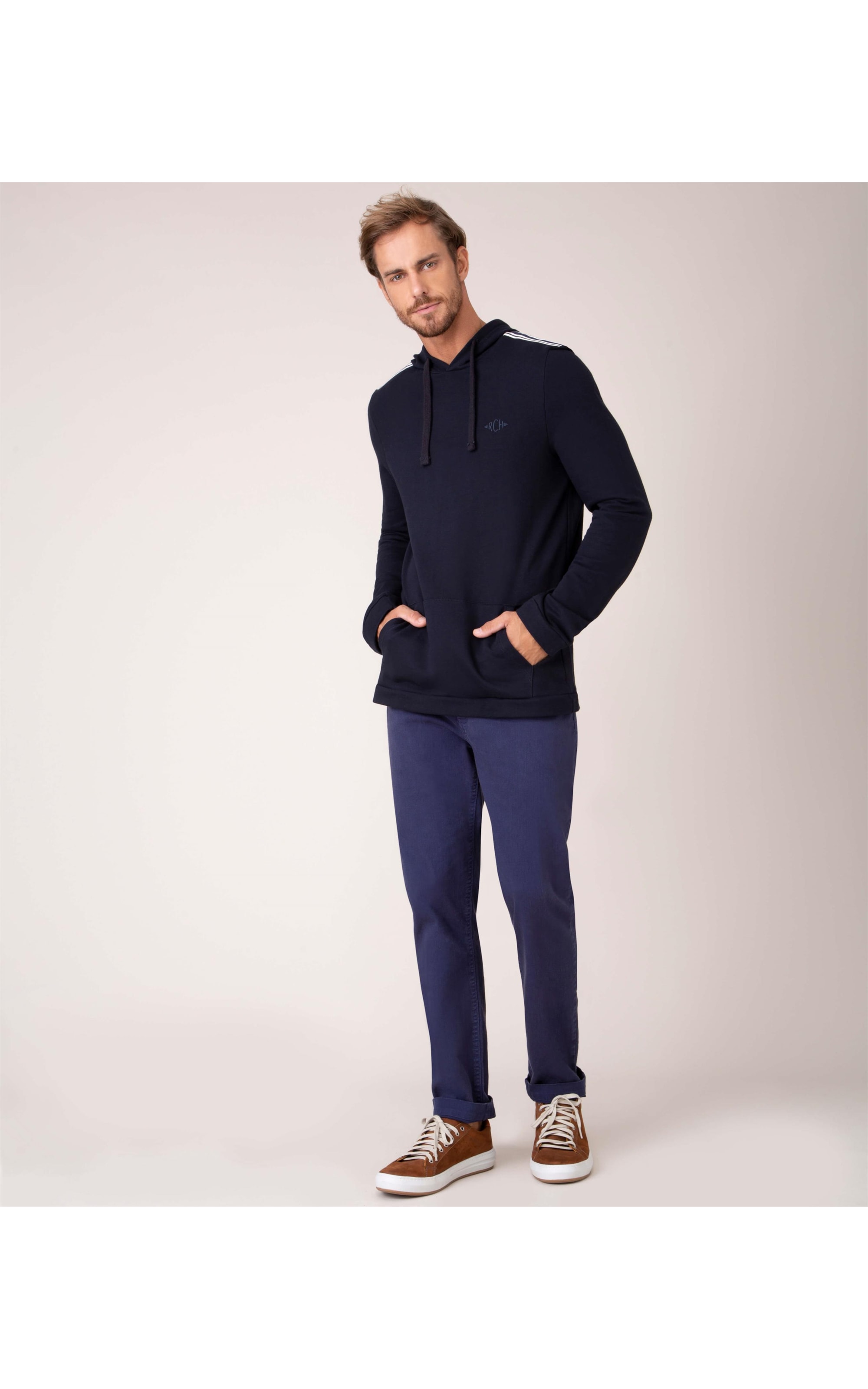 Blusao Capuz Navy Azul Marinho