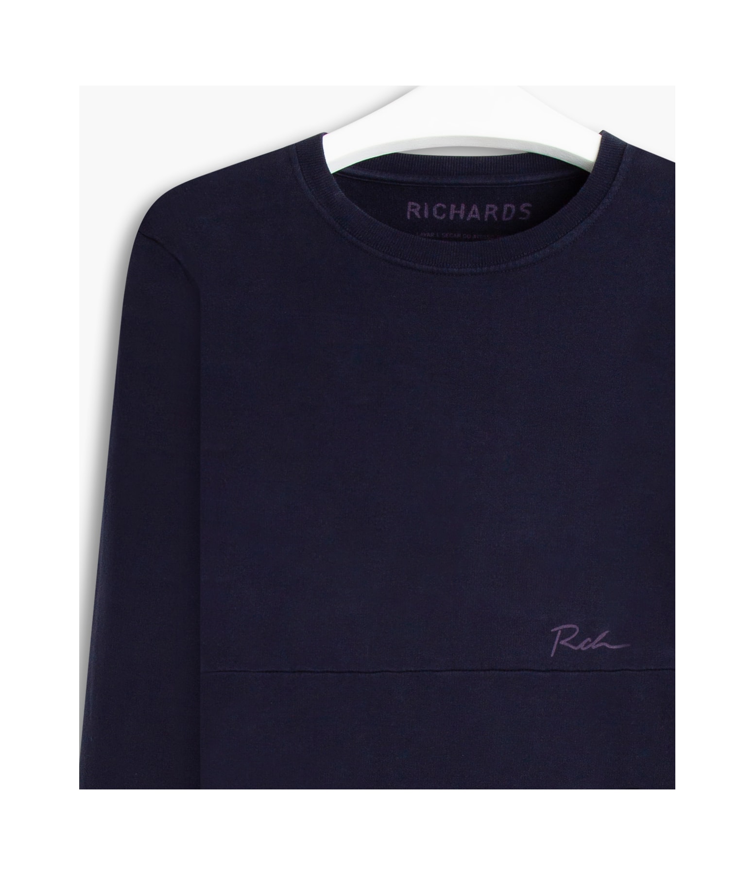 Blusão Moletom Felpa Recorte Dark Navy