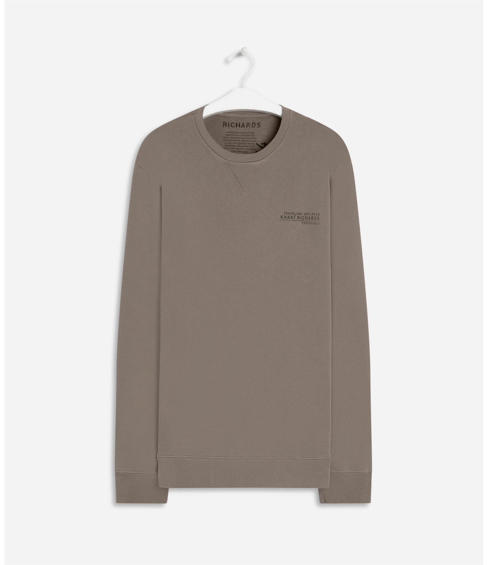 Blusao Moletom Khaki Essentials Tabaco