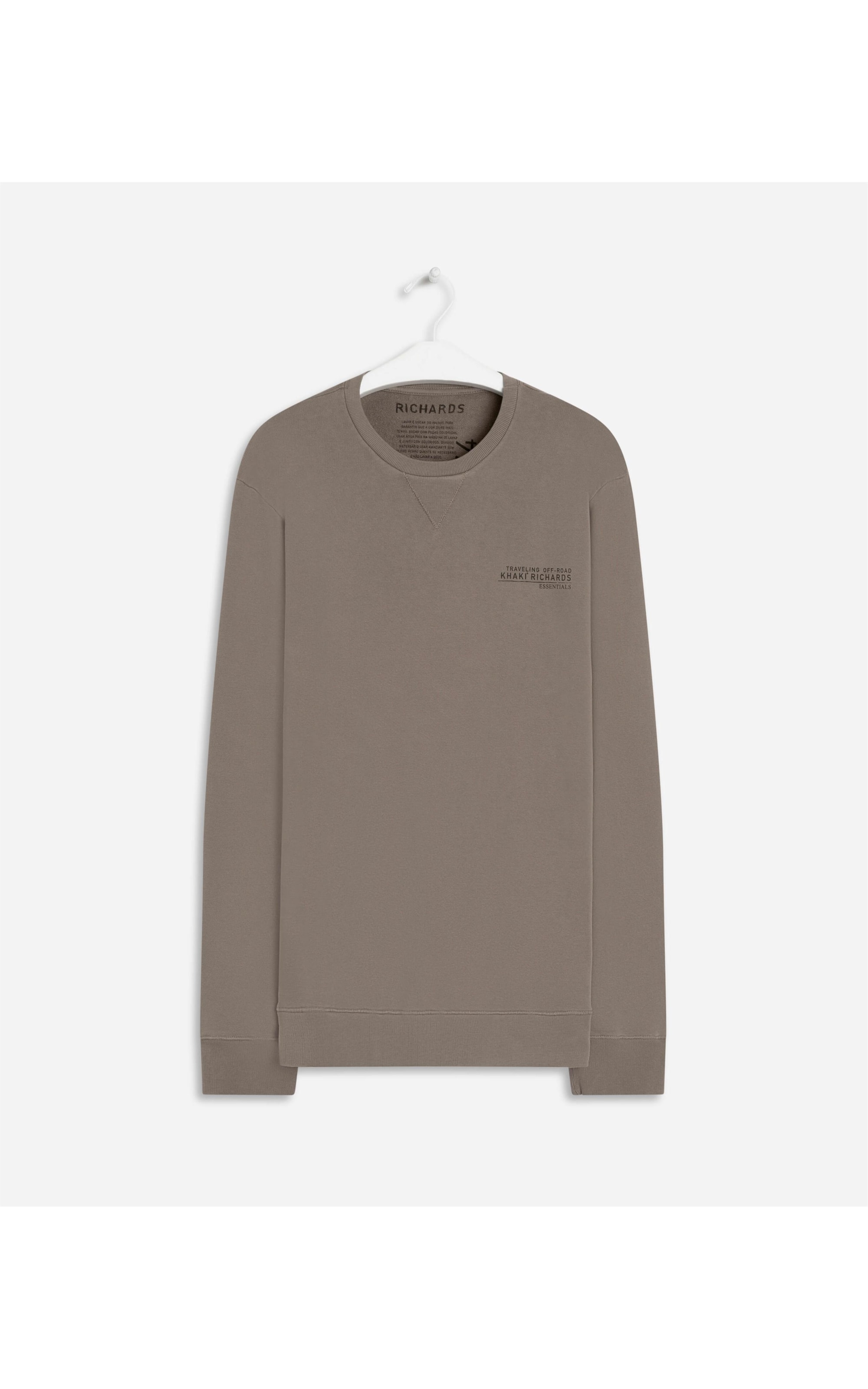 Blusao Moletom Khaki Essentials Tabaco