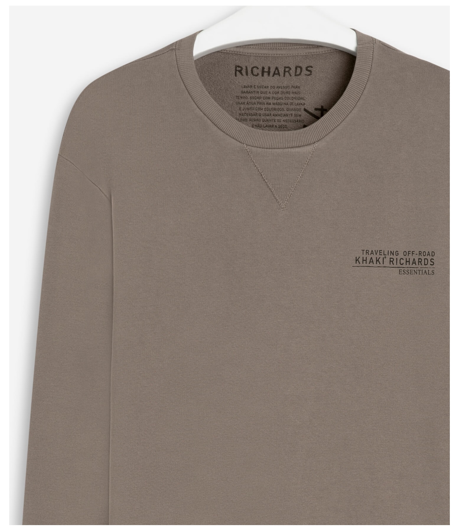 Blusao Moletom Khaki Essentials Tabaco