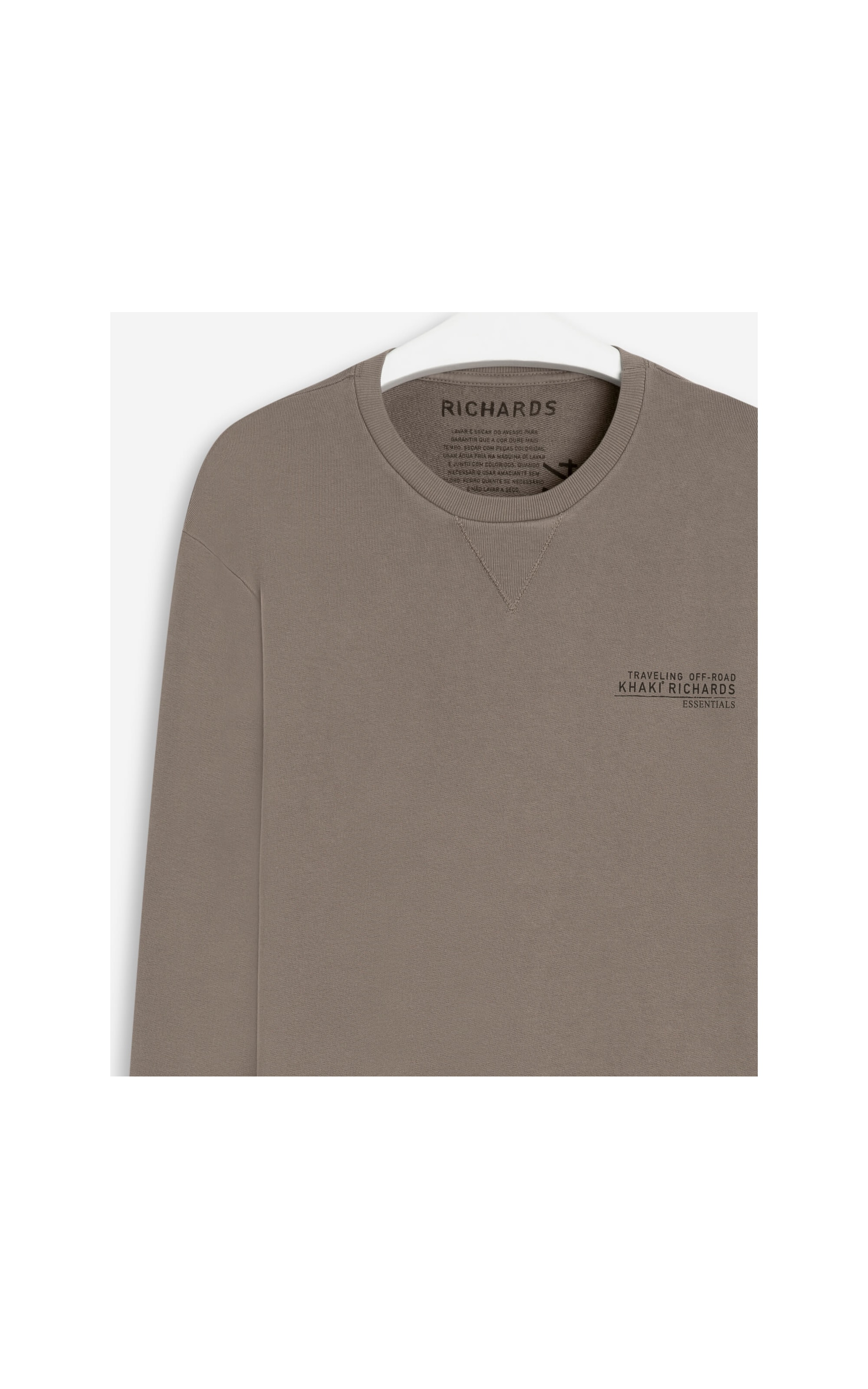 Blusao Moletom Khaki Essentials Tabaco