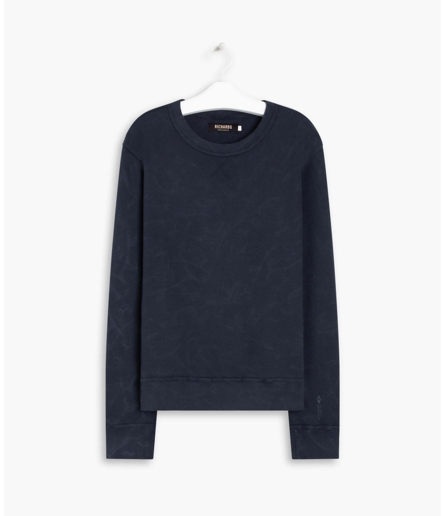 Blusao Moletom Washed Dark Navy