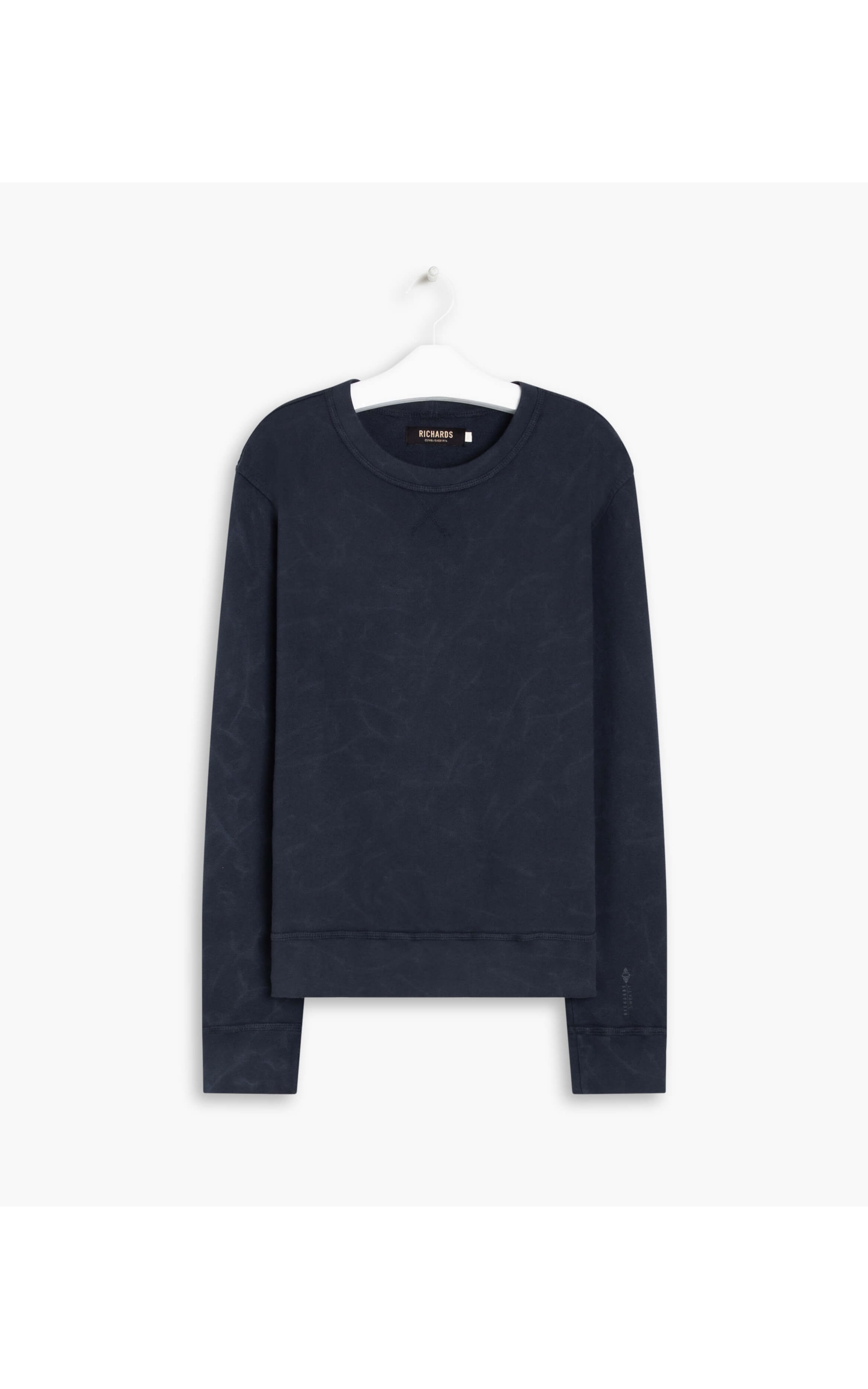 Blusao Moletom Washed Dark Navy