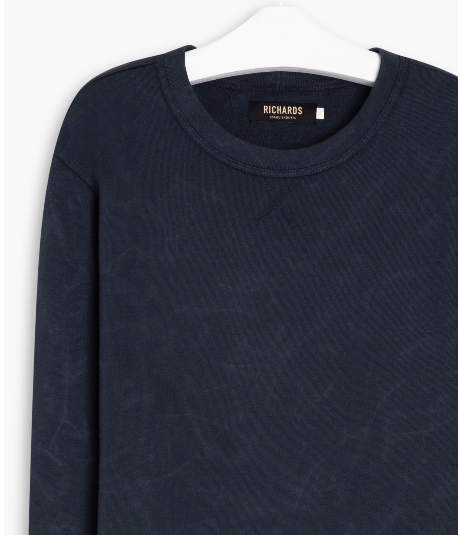 Blusao Moletom Washed Dark Navy
