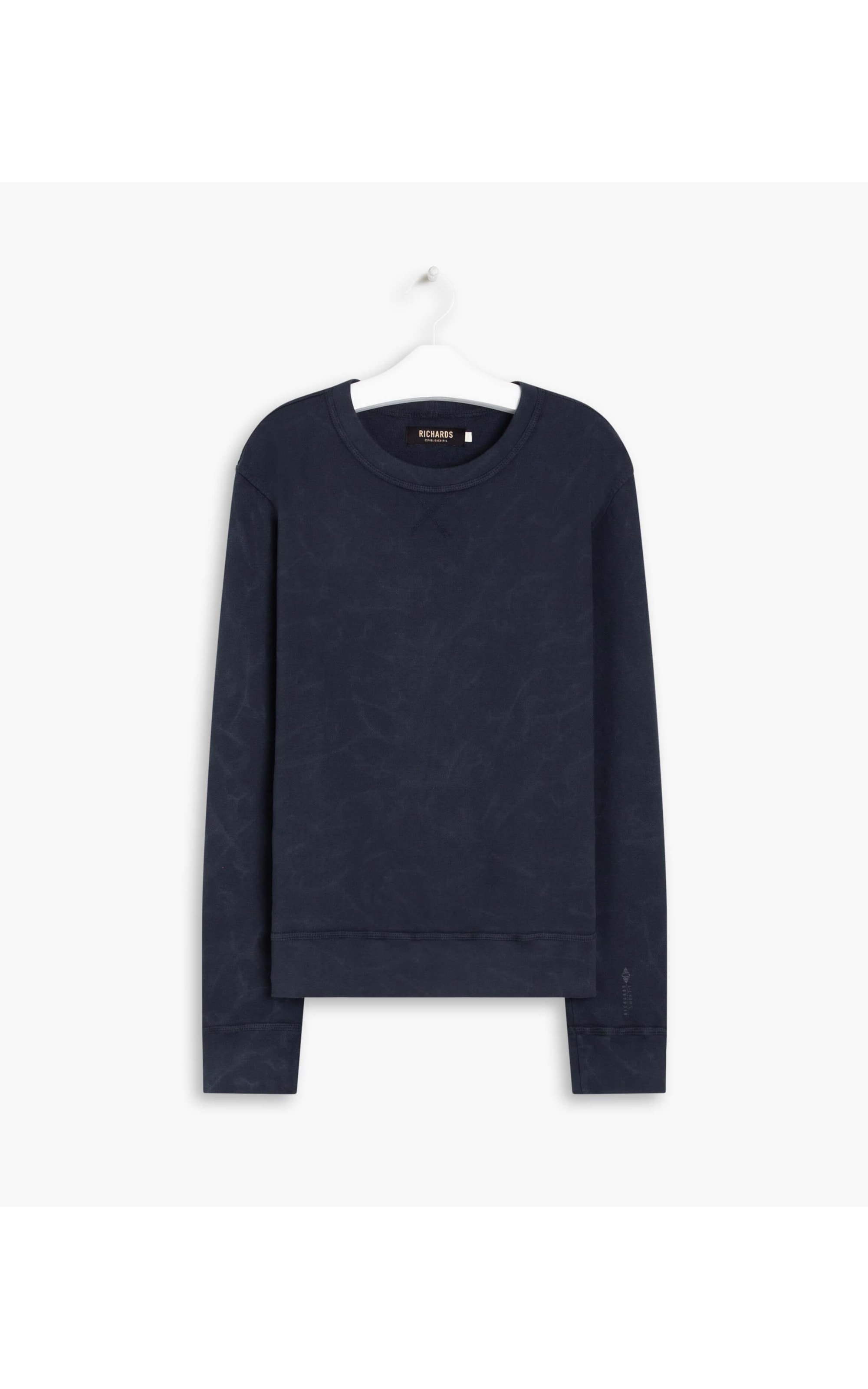 Blusao Moletom Washed Dark Navy