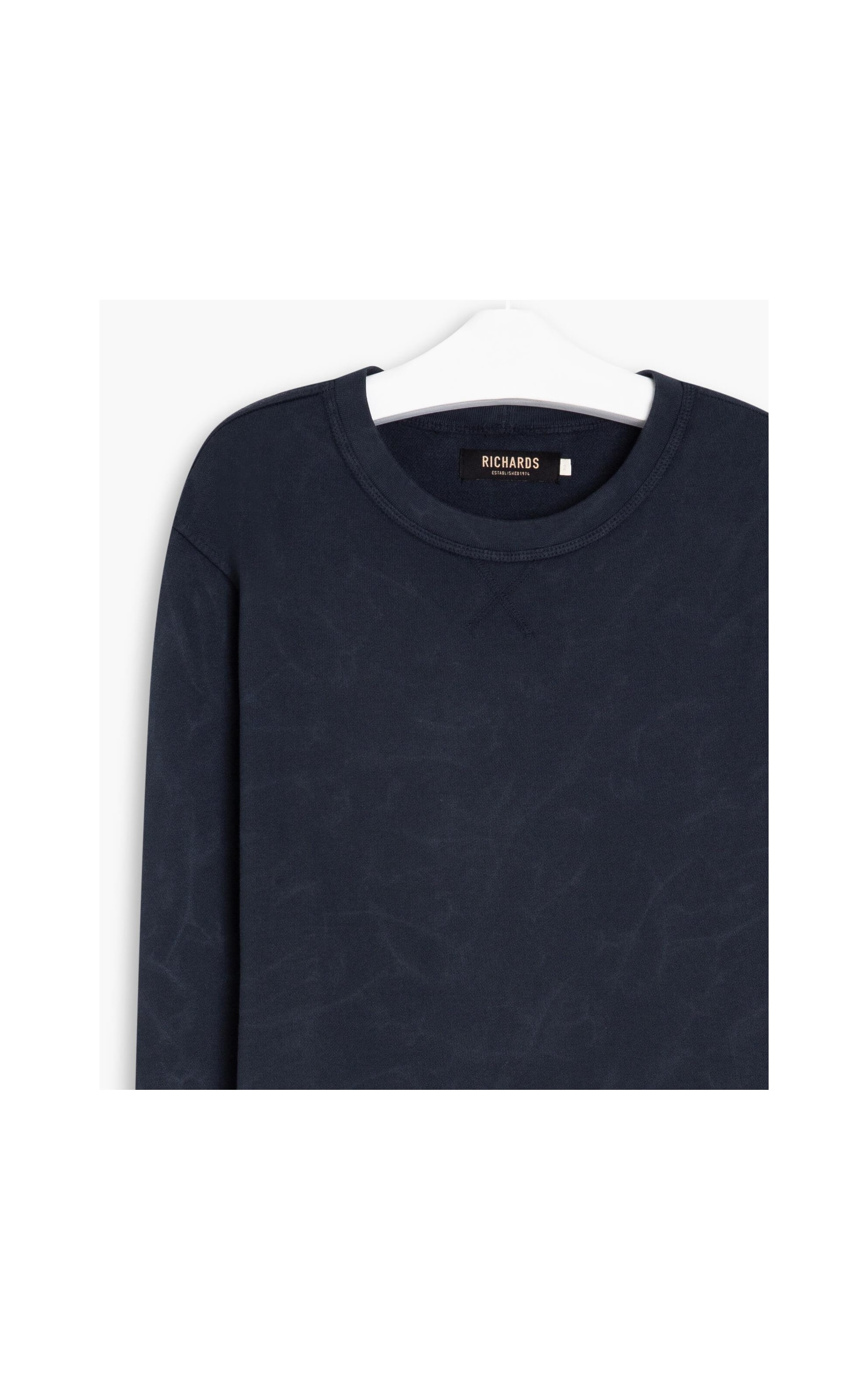 Blusao Moletom Washed Dark Navy