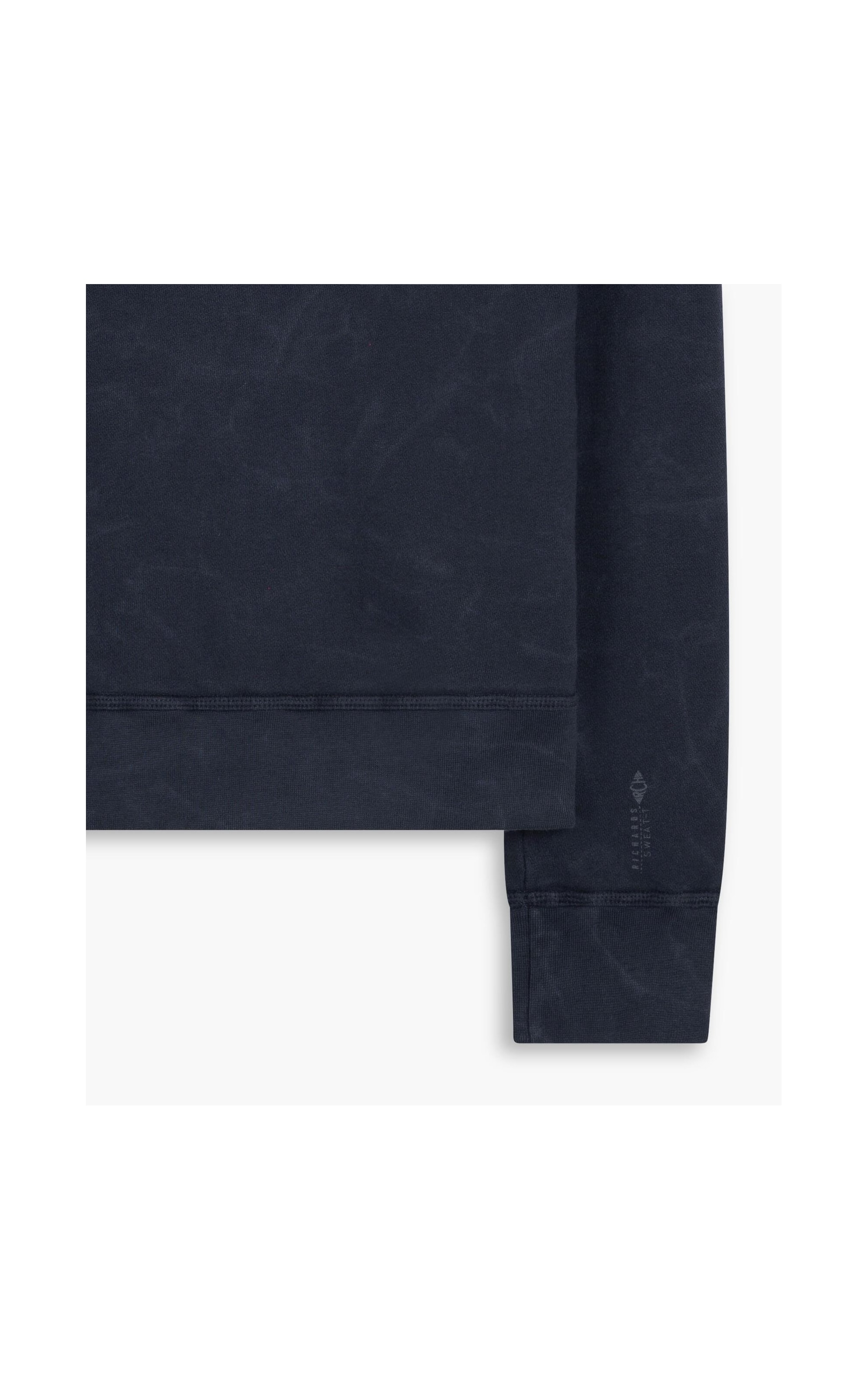 Blusao Moletom Washed Dark Navy