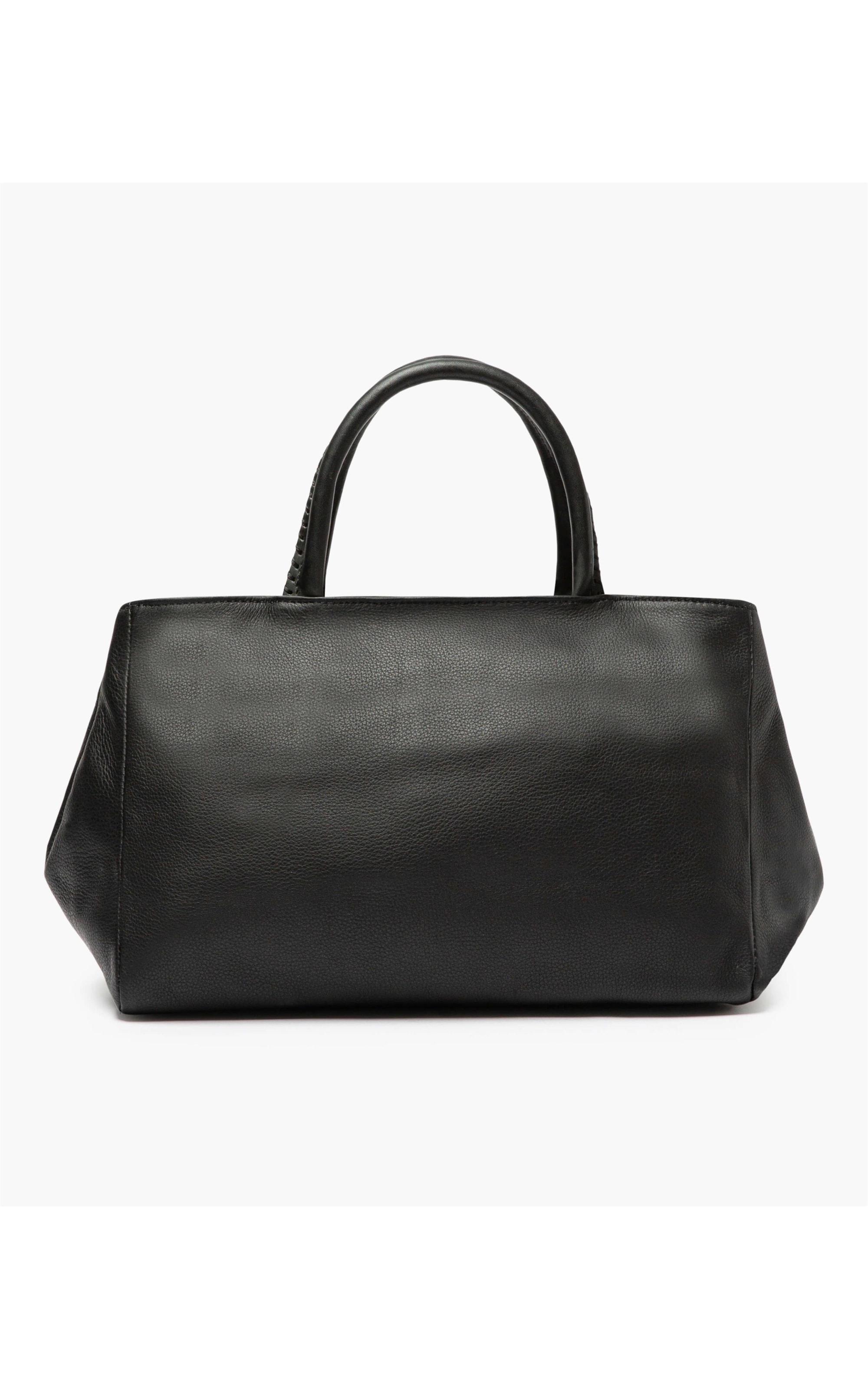Bolsa Media Costura Manual Preto