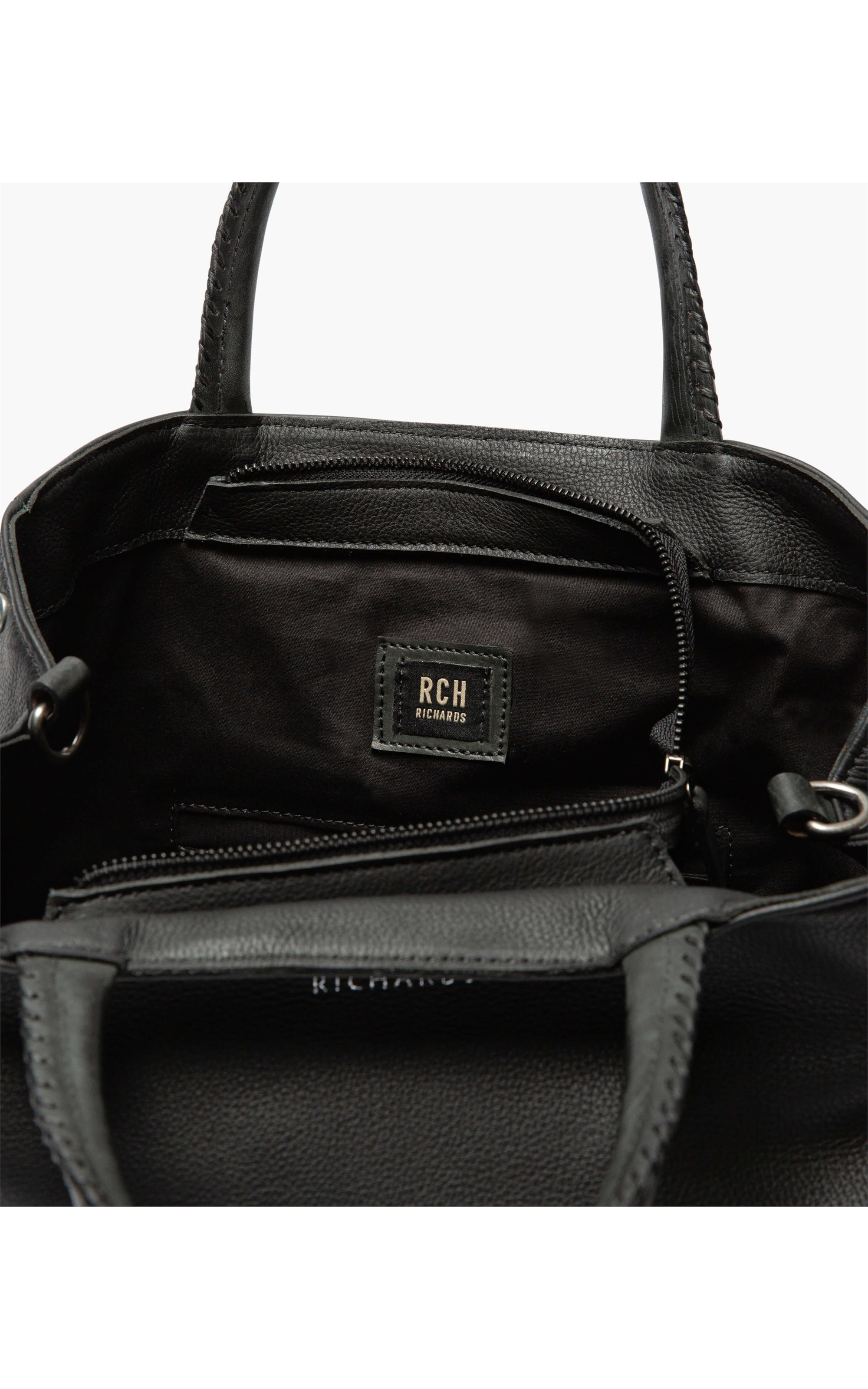 Bolsa Media Costura Manual Preto