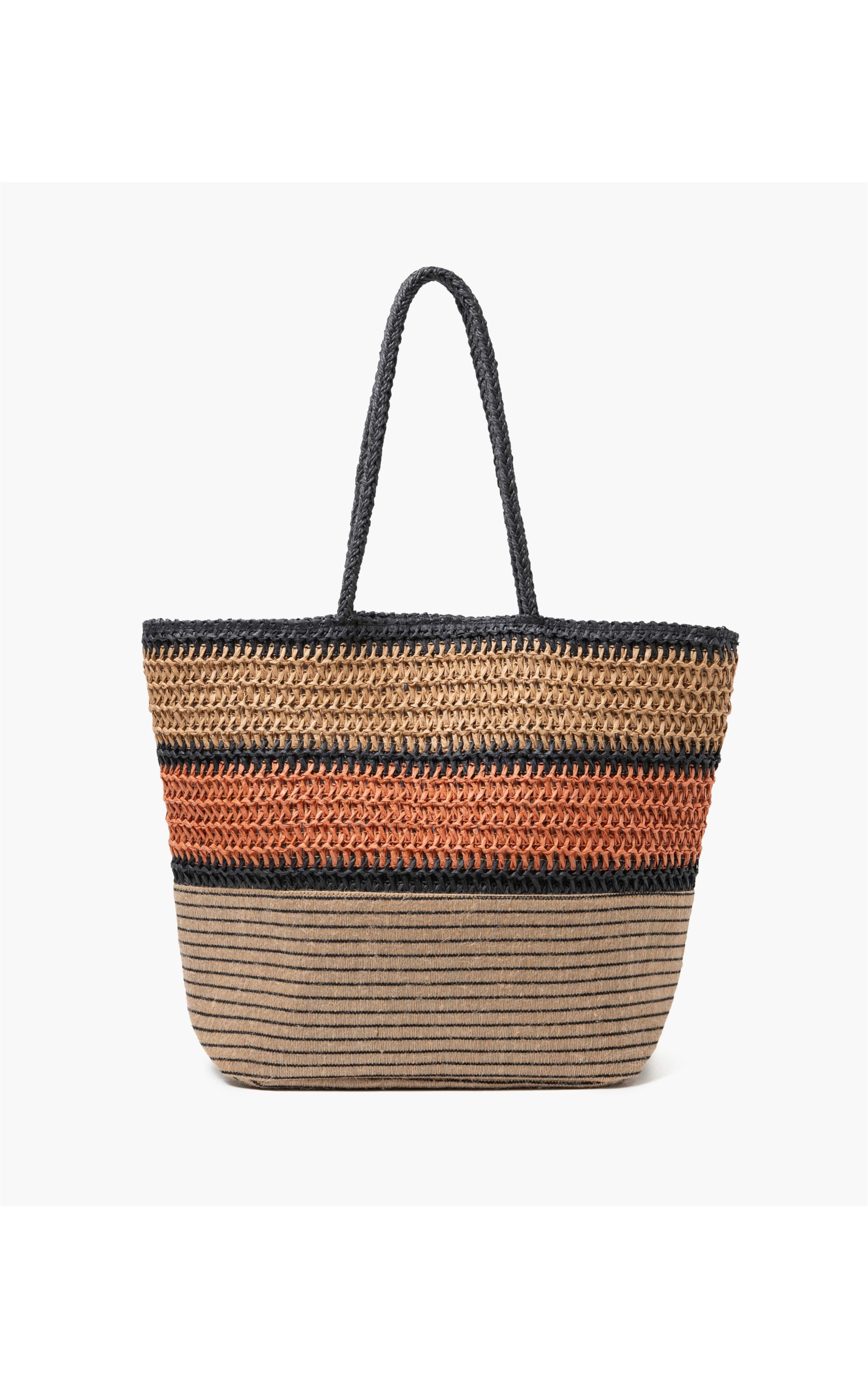 Bolsa Palha Tricolor Areia