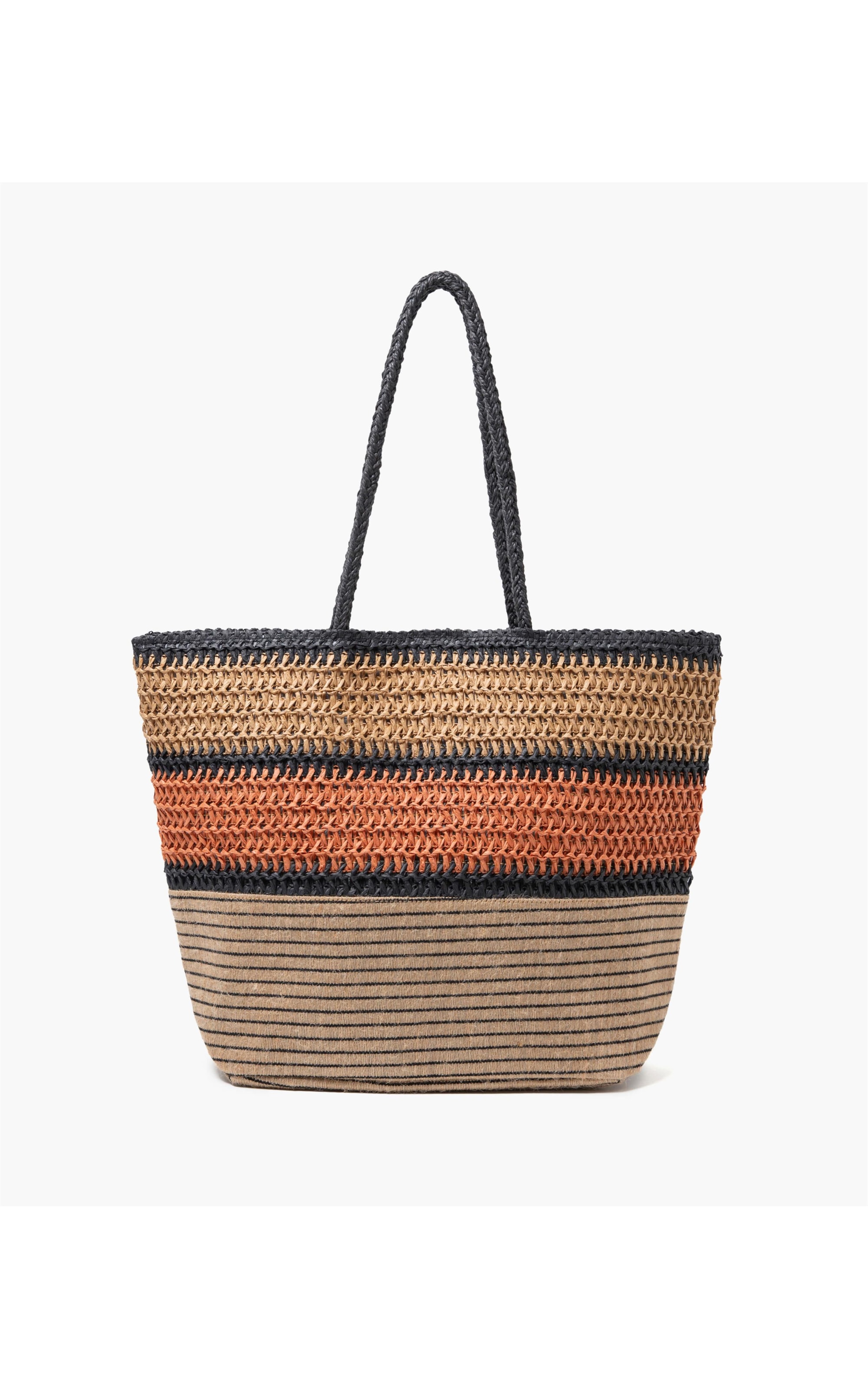Bolsa Palha Tricolor Areia