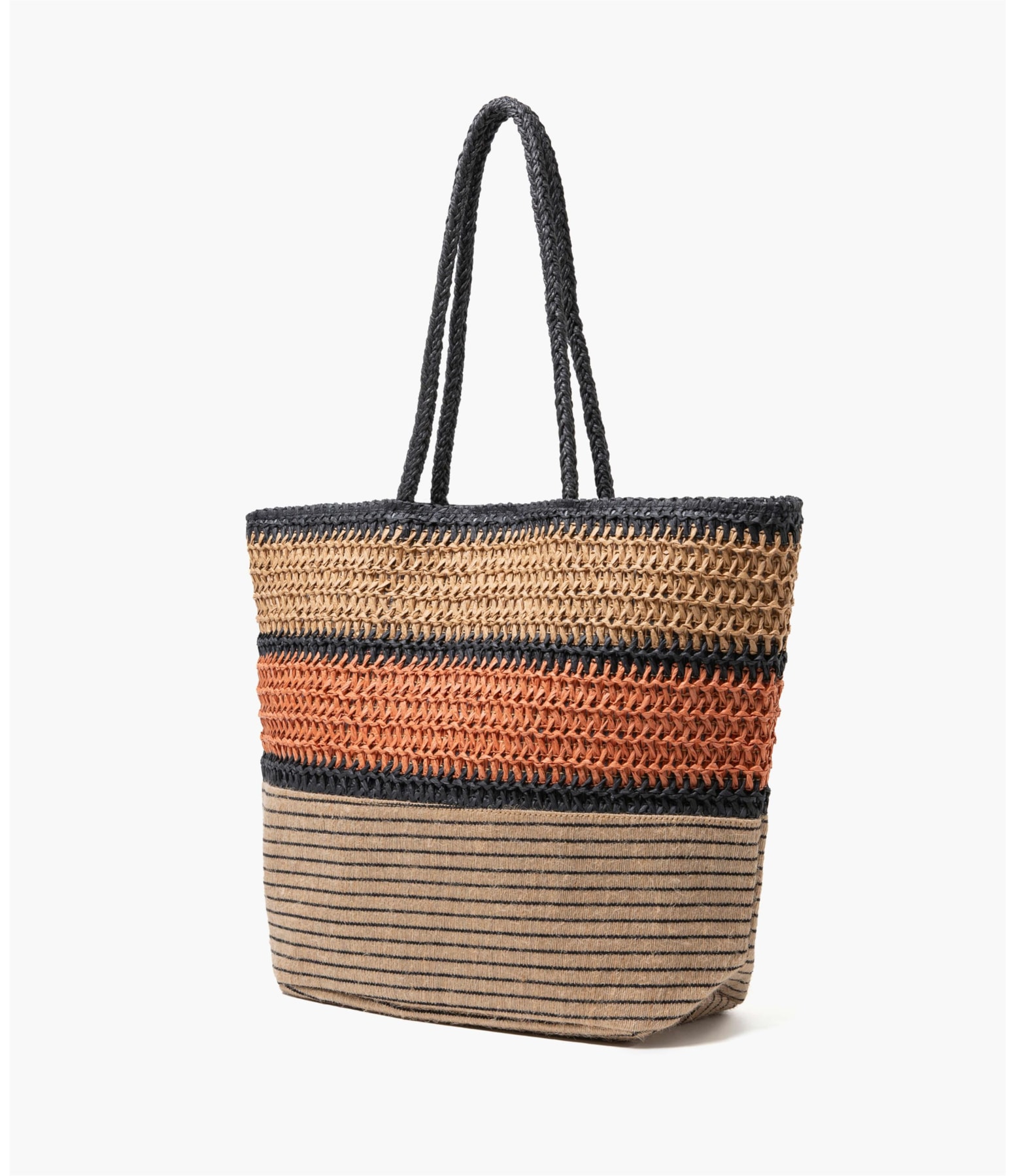 Bolsa Palha Tricolor Areia