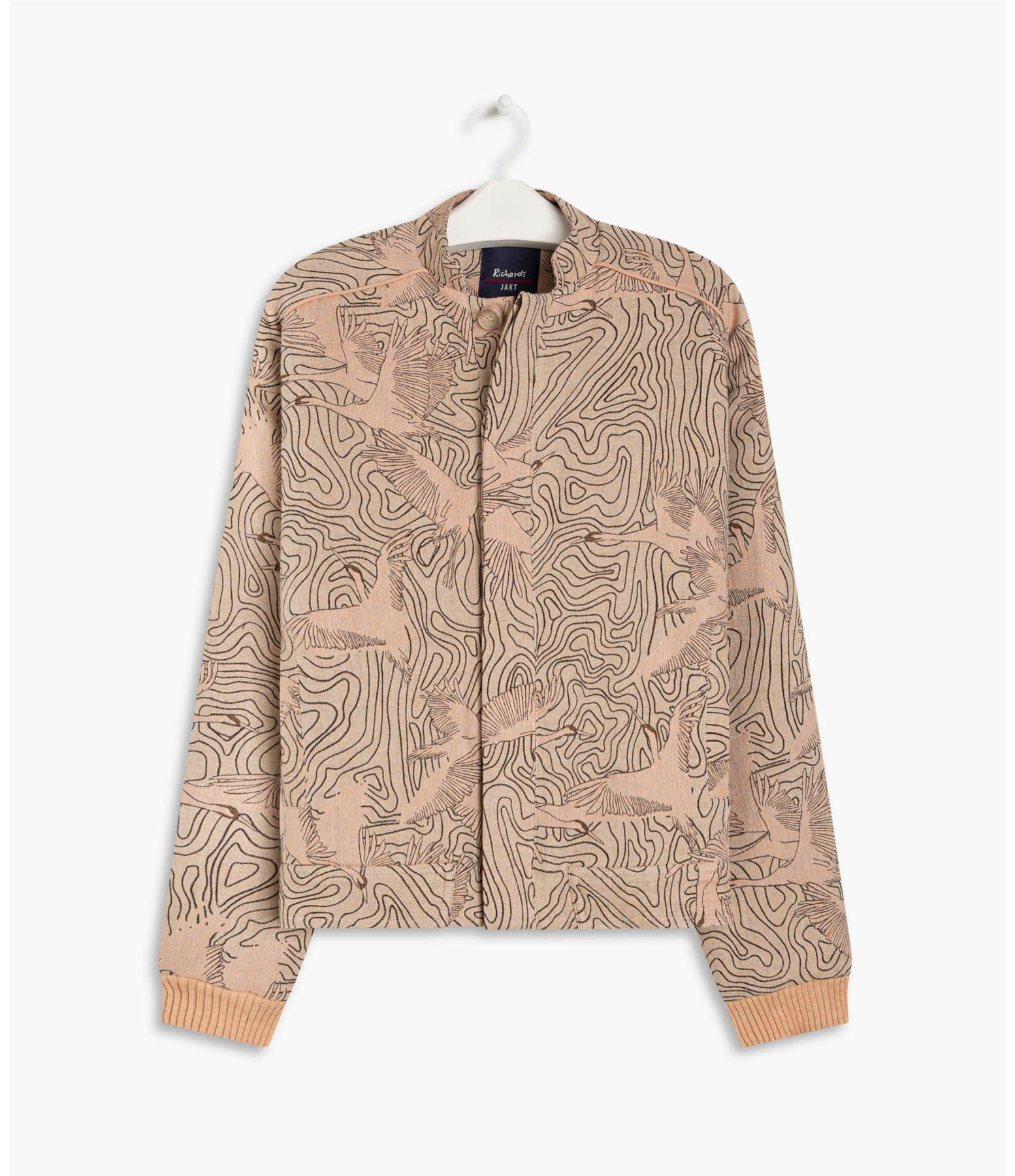 Bomber Akemi Jacquard Grou Areia