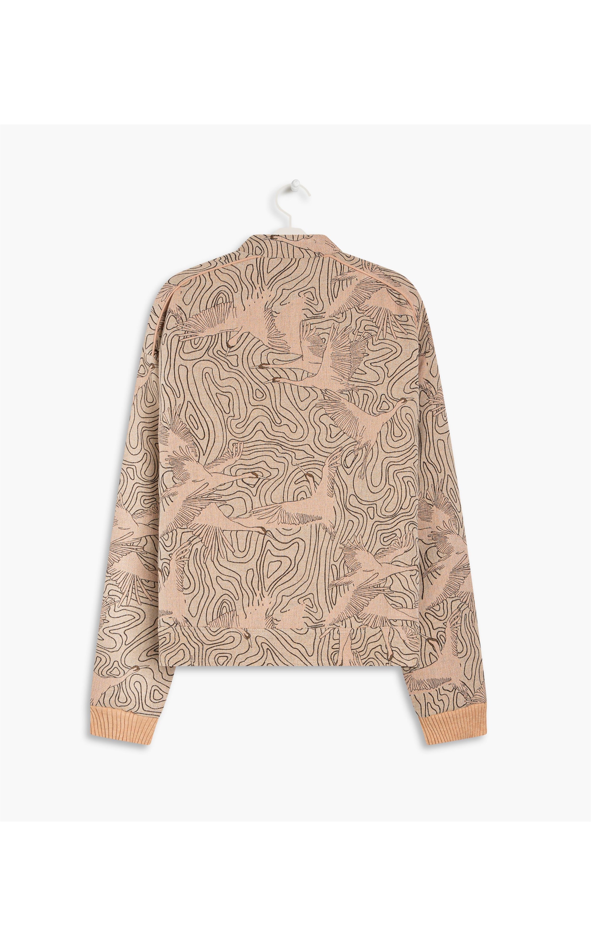 Bomber Akemi Jacquard Grou Areia