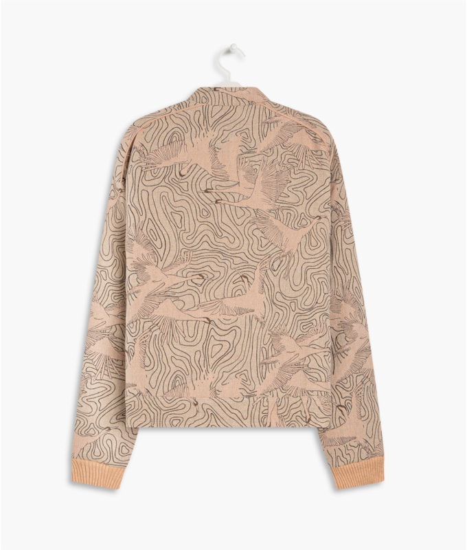 Bomber Akemi Jacquard Grou Areia