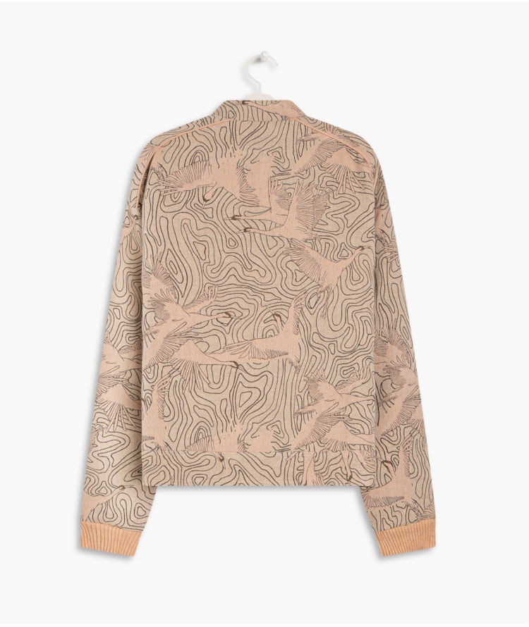 Bomber Akemi Jacquard Grou Areia