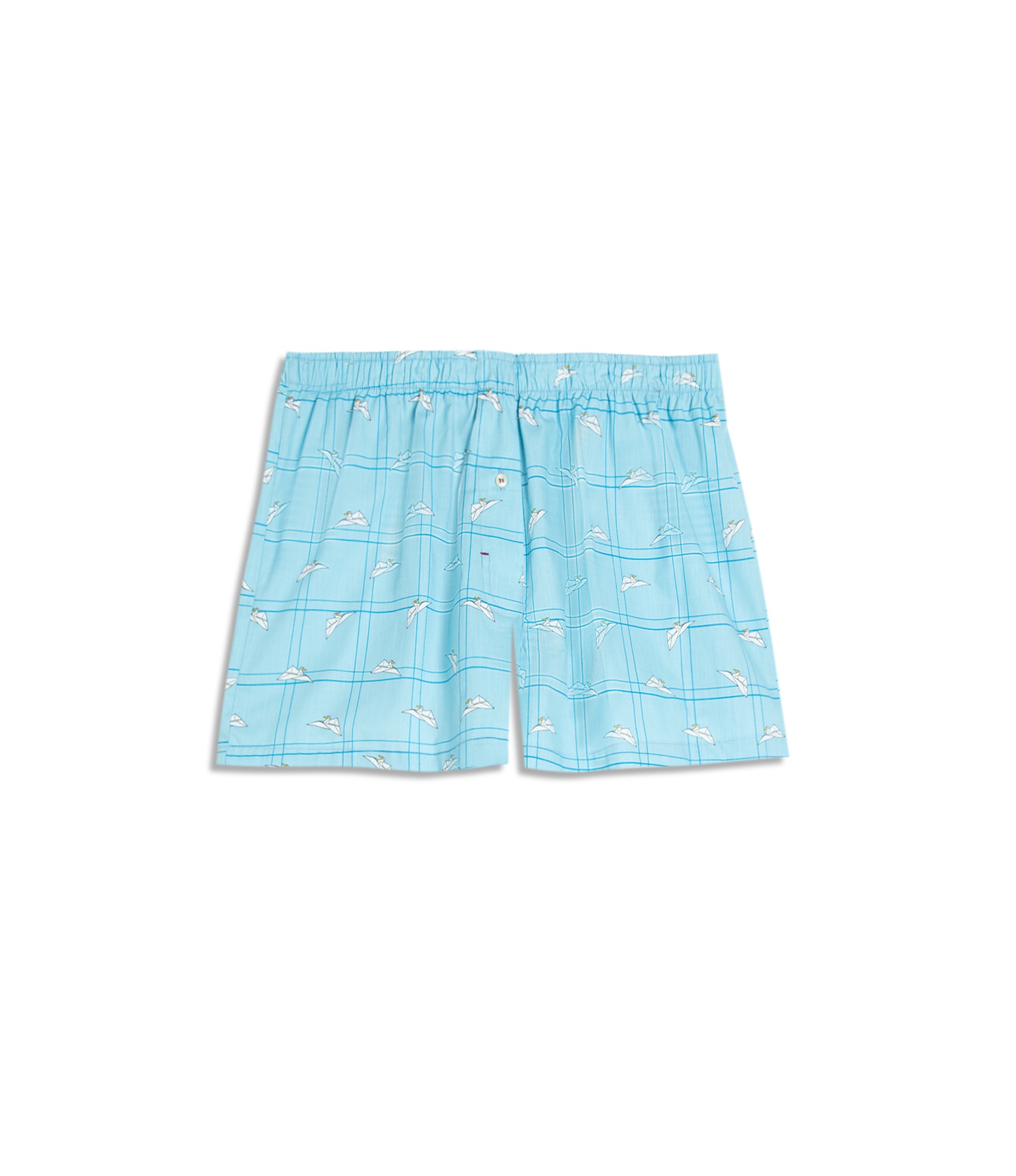 Boxer Algodao Bird Azul Claro