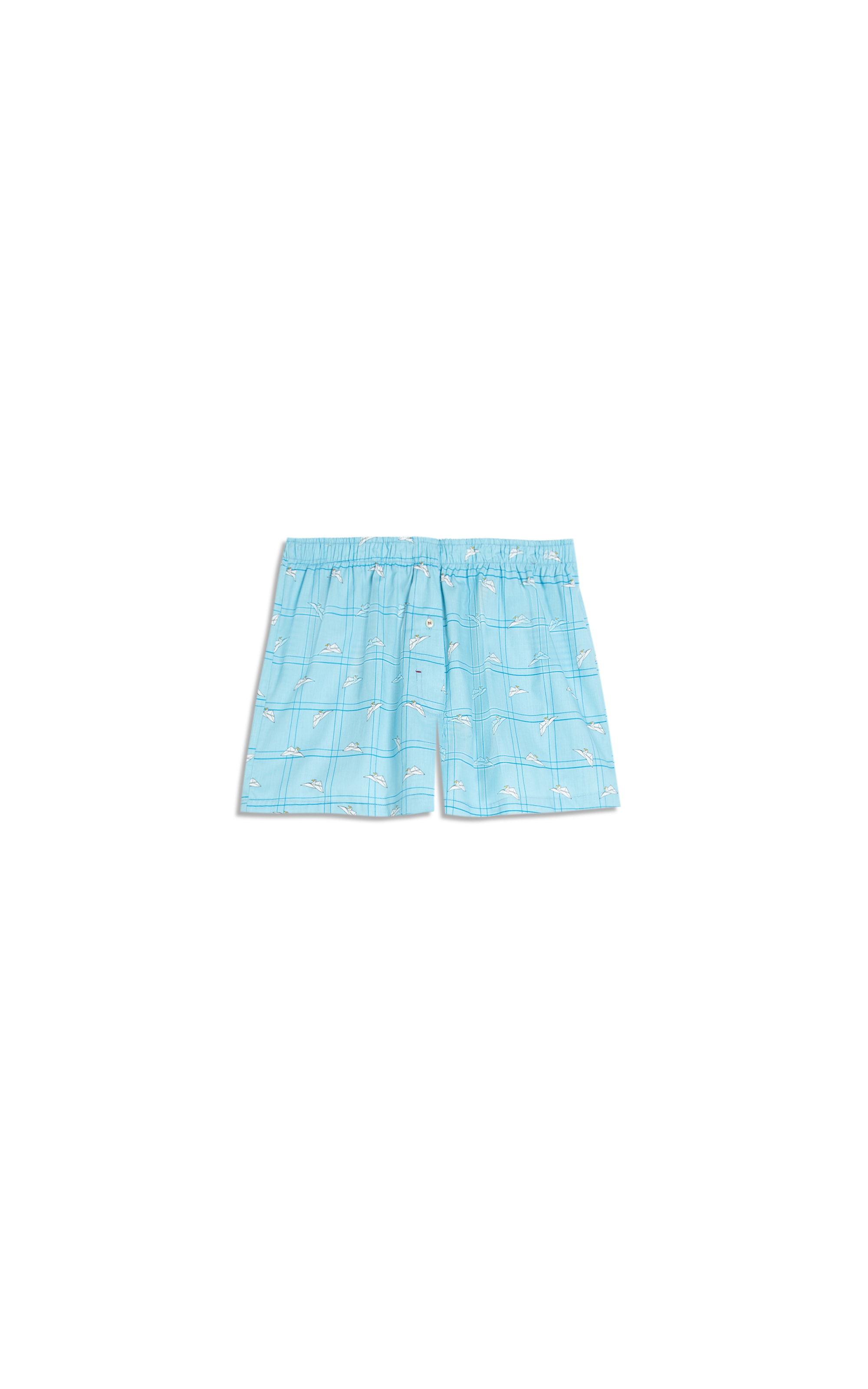 Boxer Algodao Bird Azul Claro
