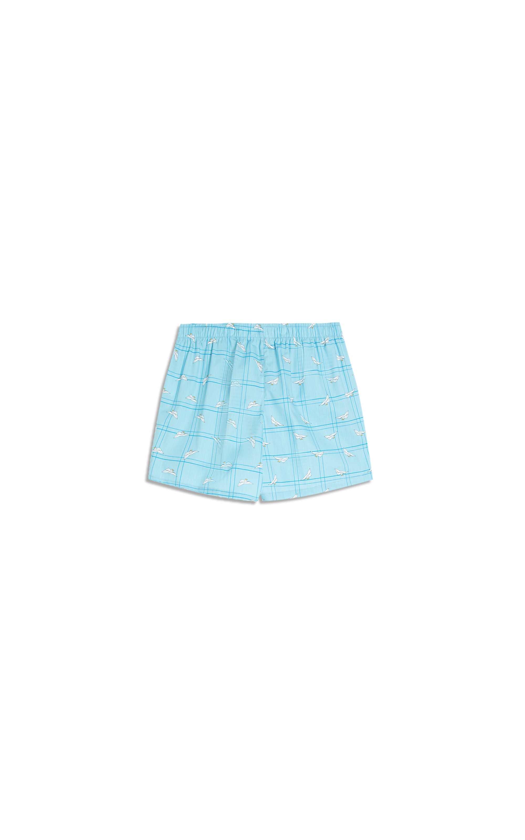 Boxer Algodao Bird Azul Claro