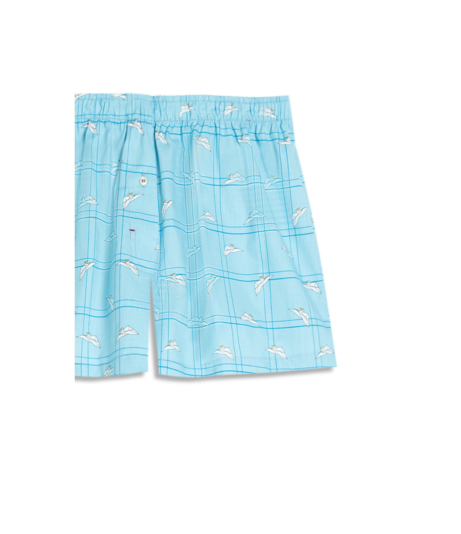 Boxer Algodao Bird Azul Claro