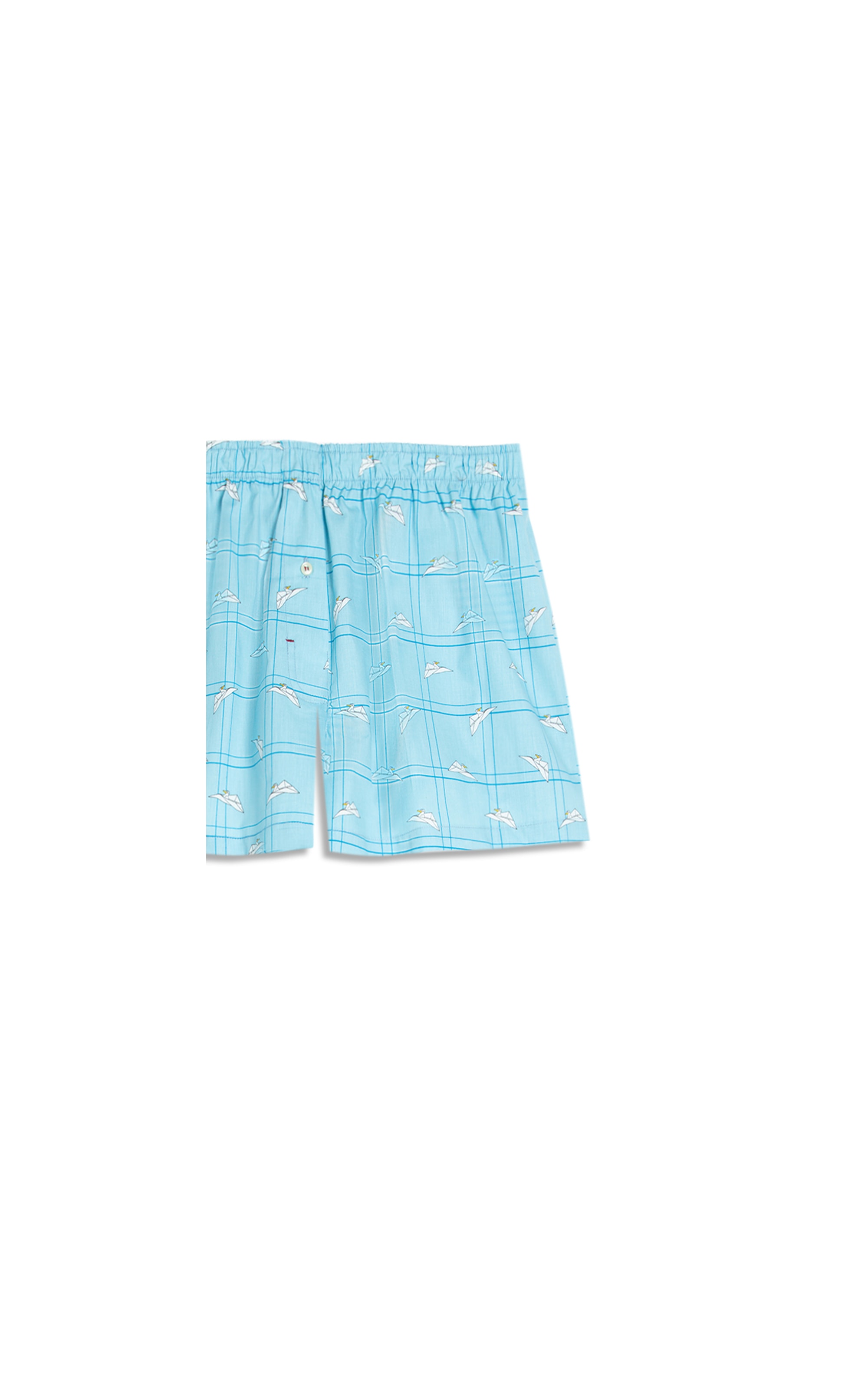 Boxer Algodao Bird Azul Claro