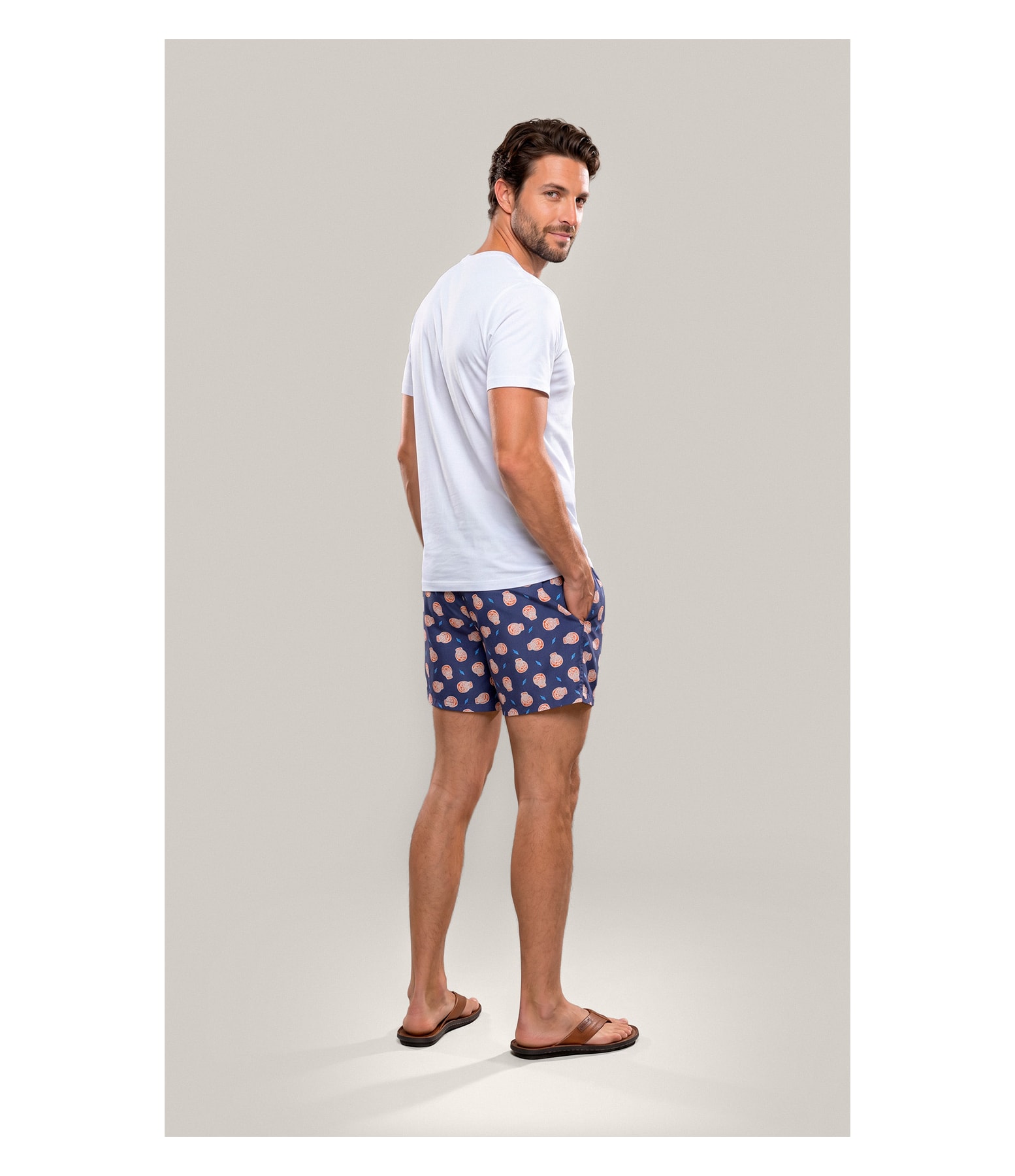 Boxer Algodao Caprese Marinho