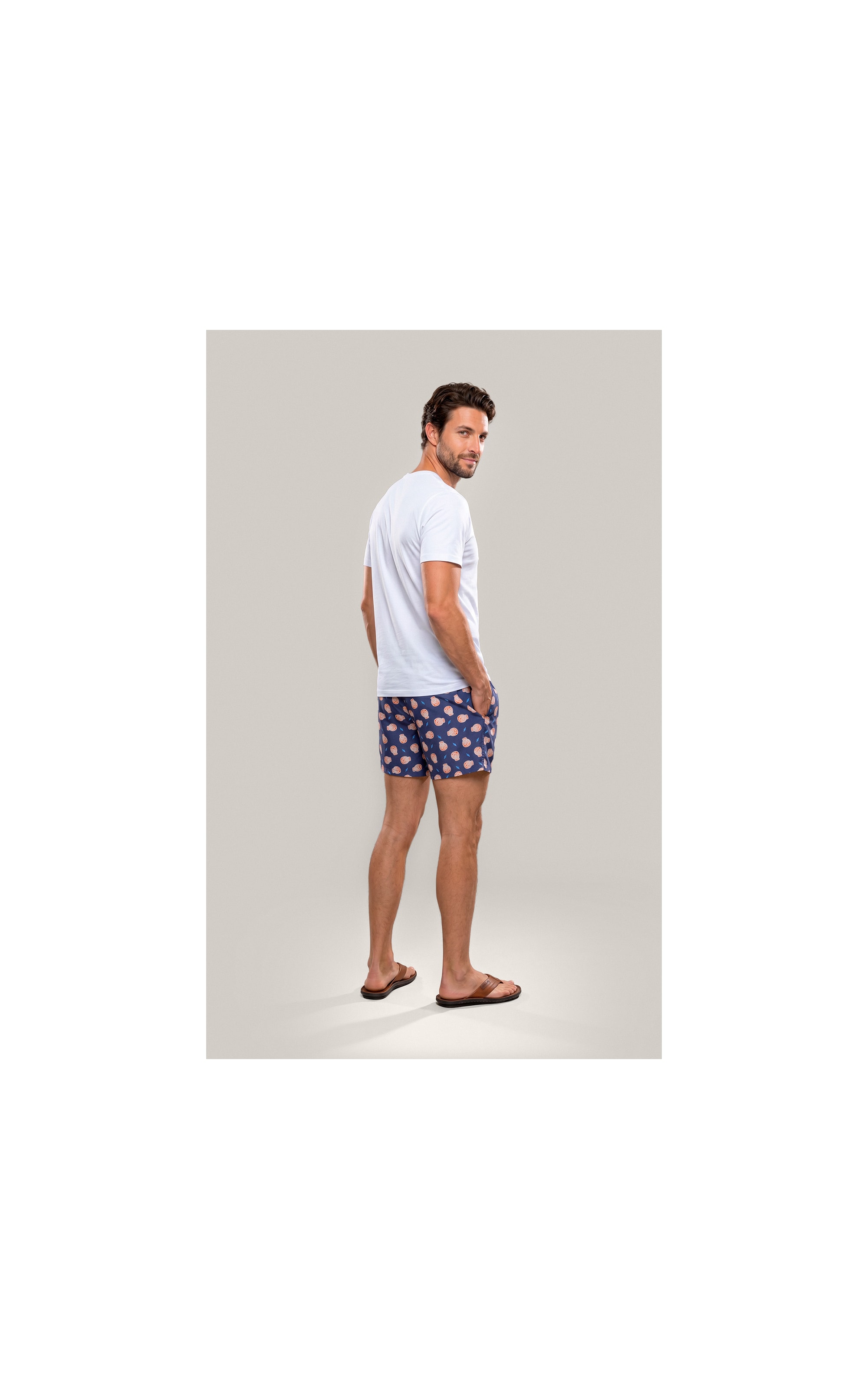 Boxer Algodao Caprese Marinho