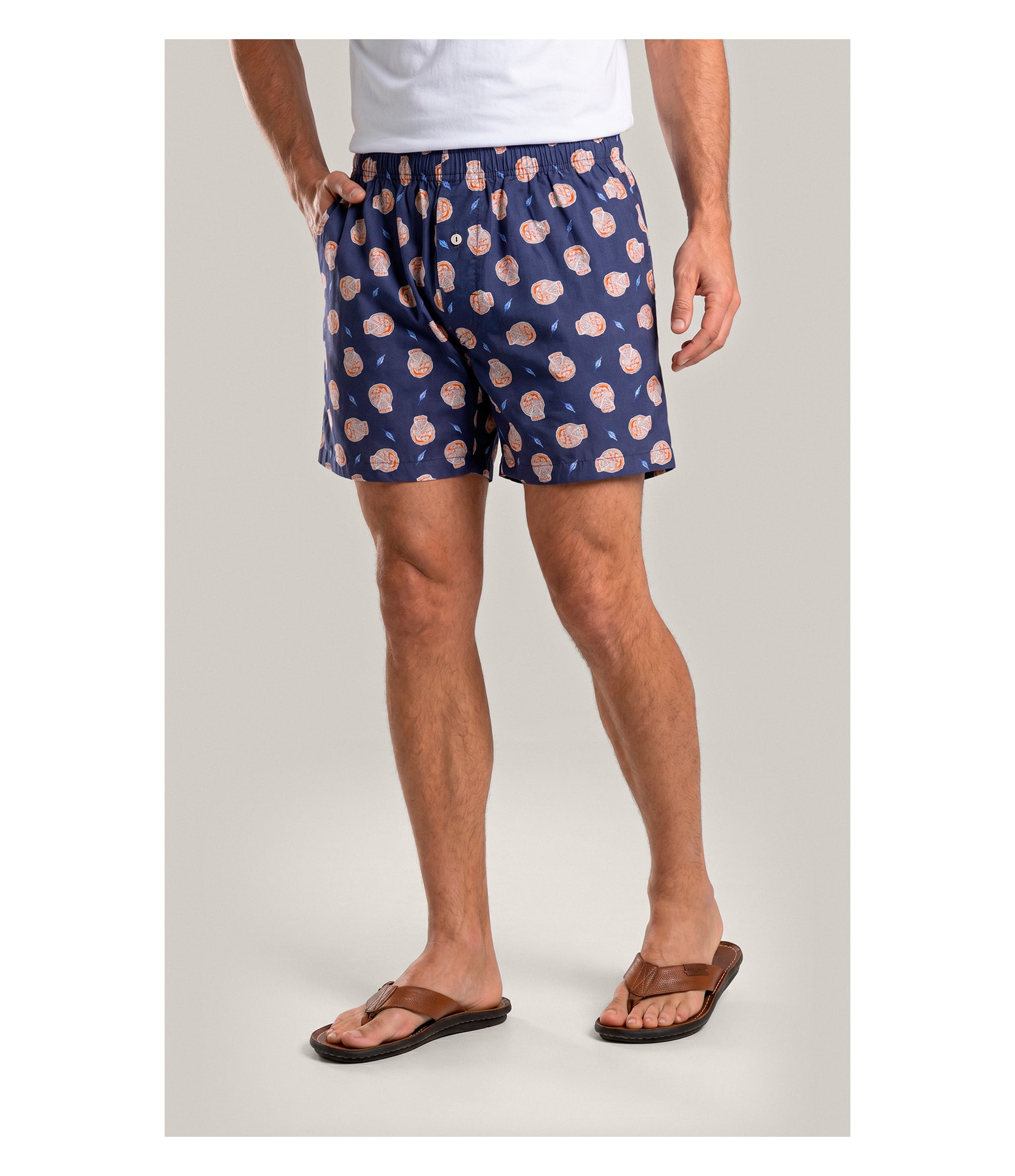 Boxer Algodao Caprese Marinho