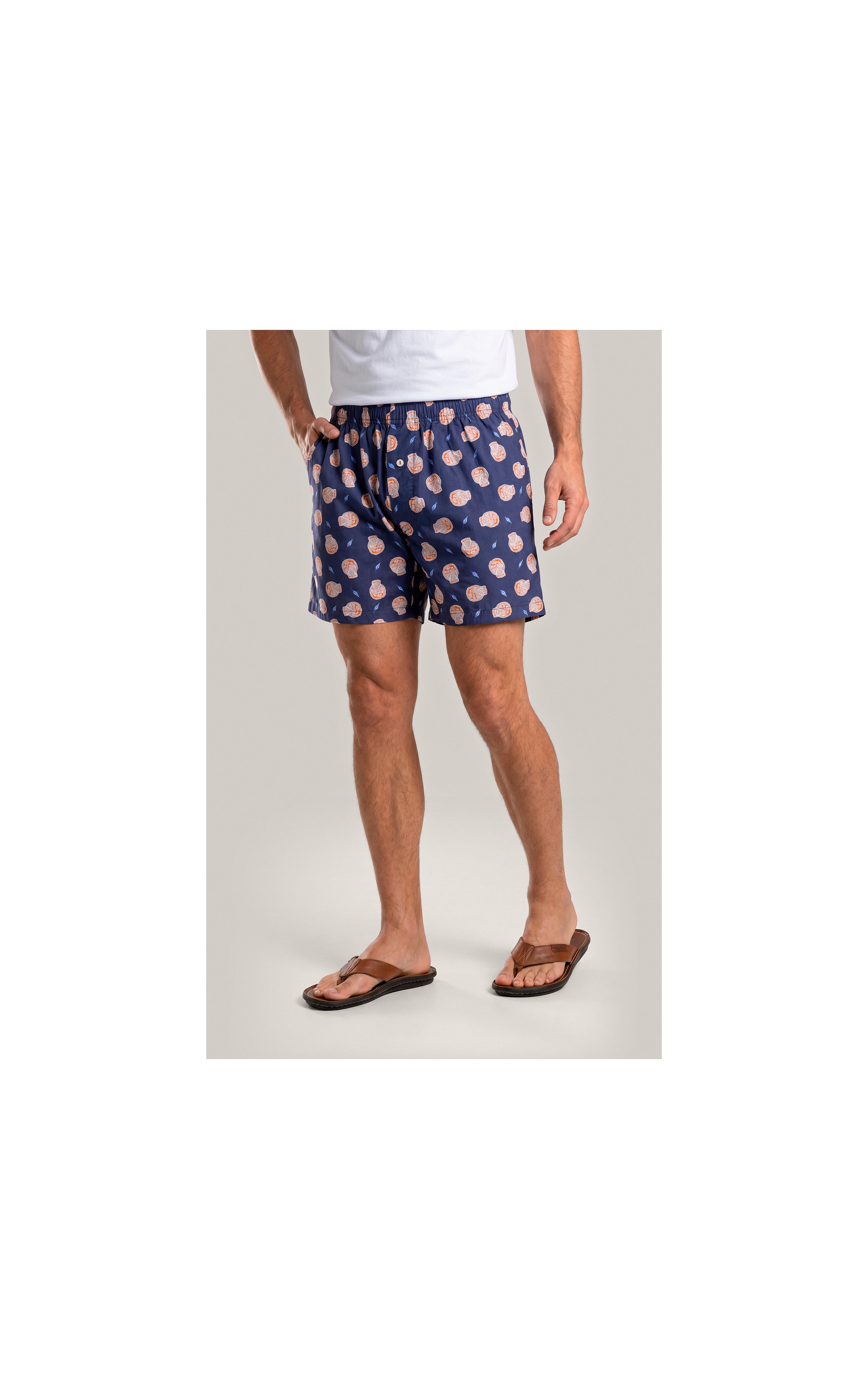 Boxer Algodao Caprese Marinho
