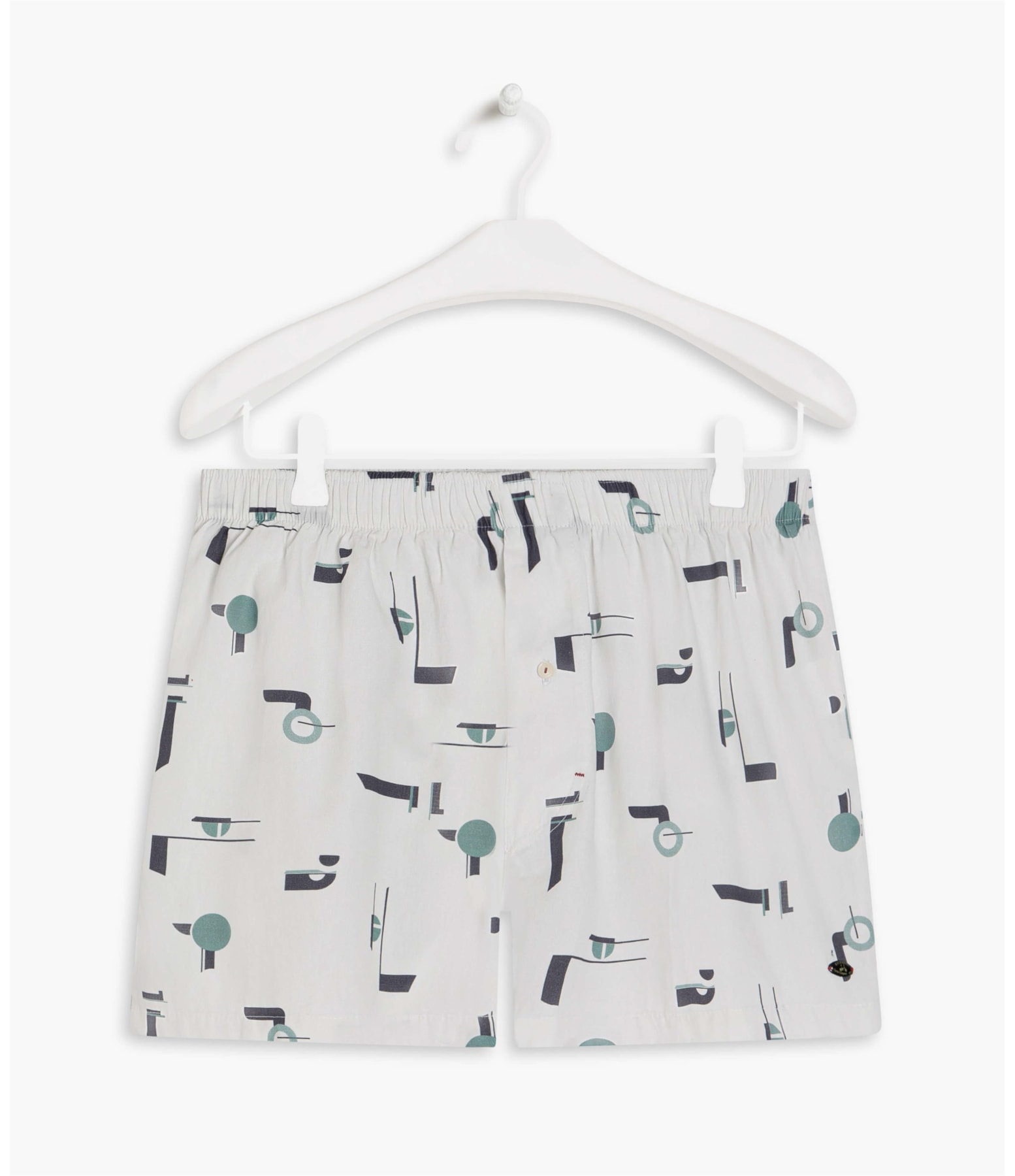 Boxer Algodão Est Geometrica Branco