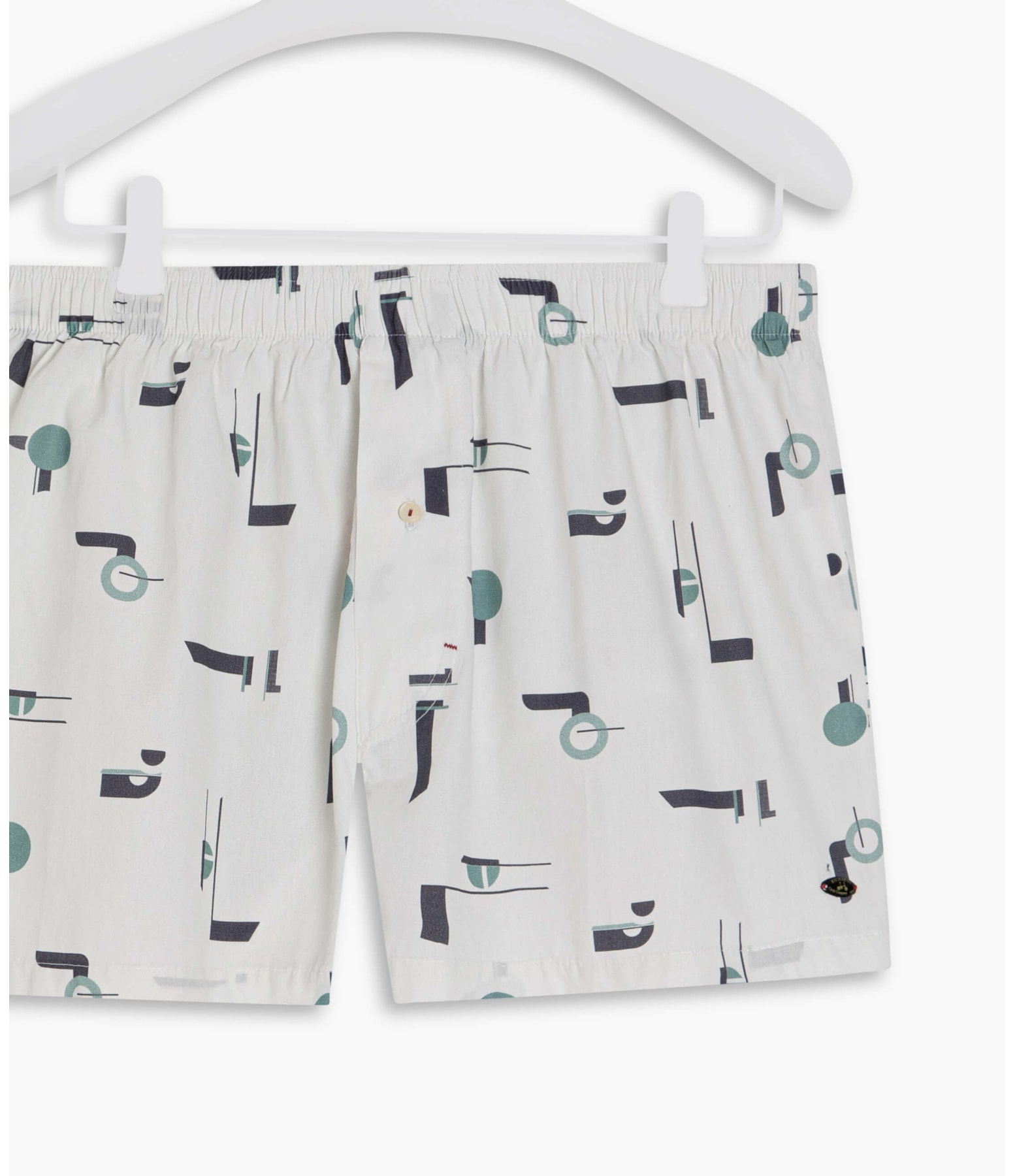 Boxer Algodão Est Geometrica Branco