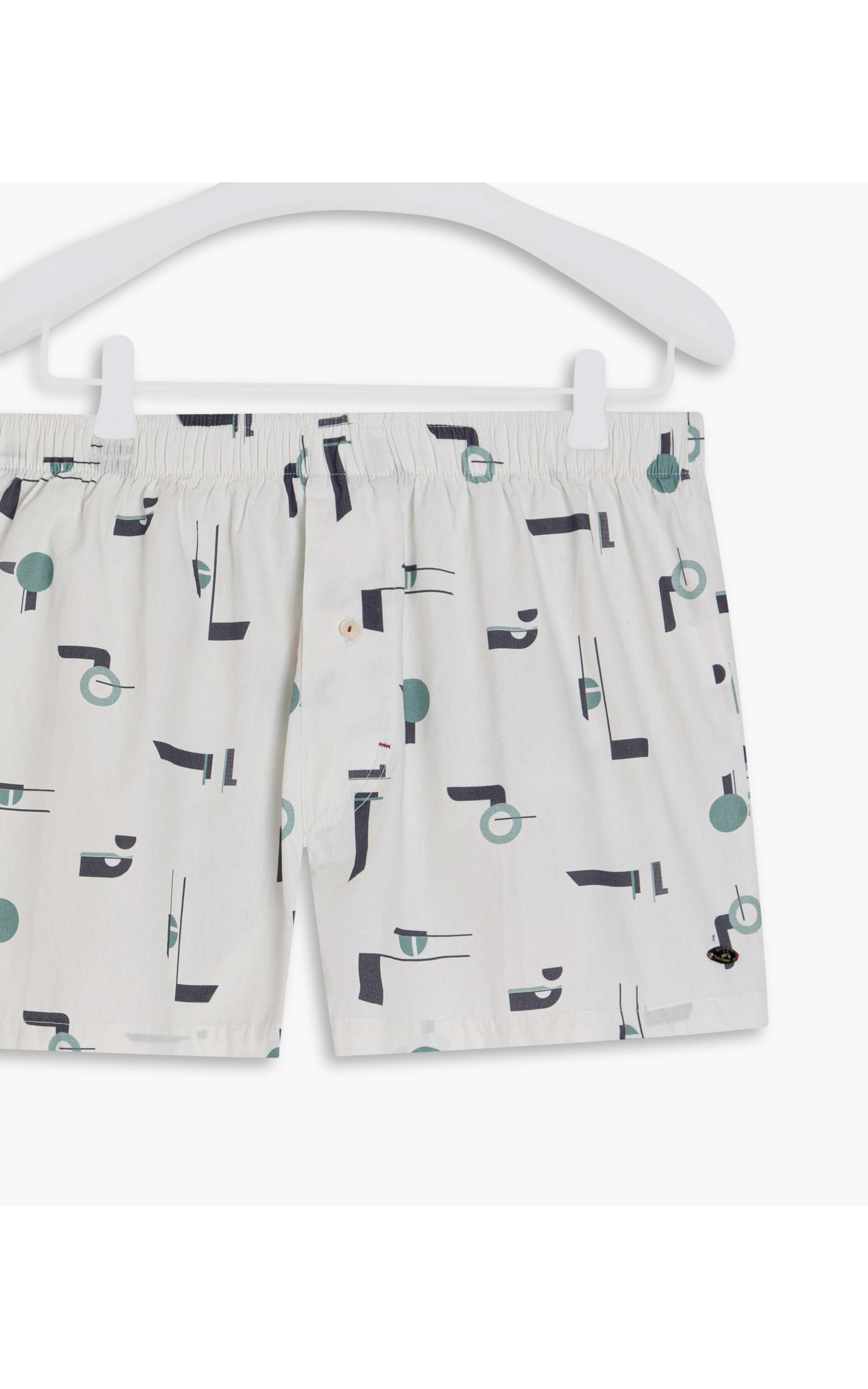 Boxer Algodão Est Geometrica Branco