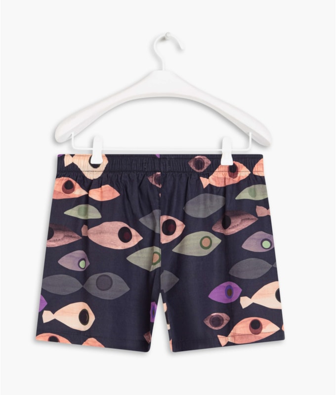 Boxer Algodão Est Peixes Dark Navy