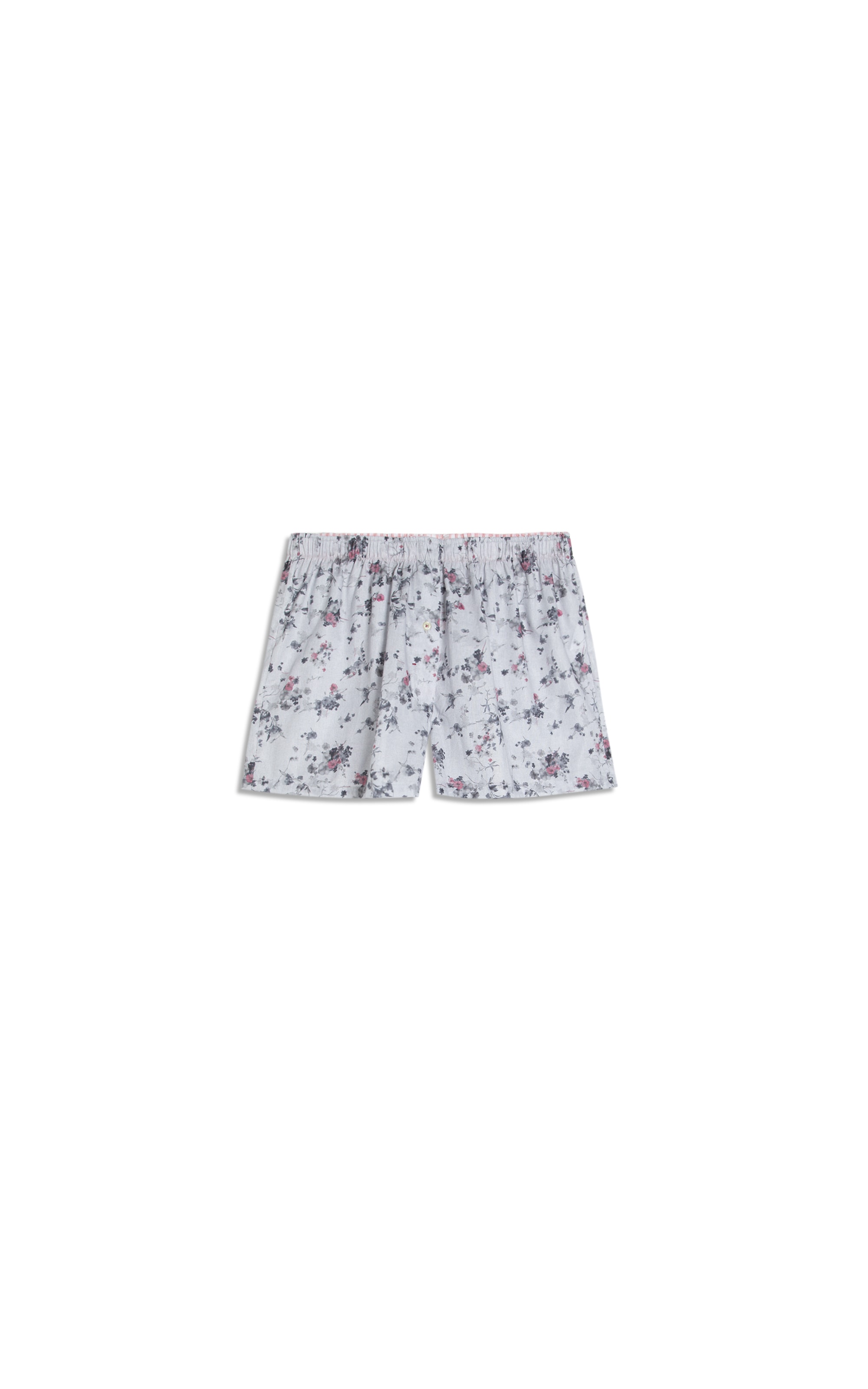 Boxer Algodao Flower Cinza Claro