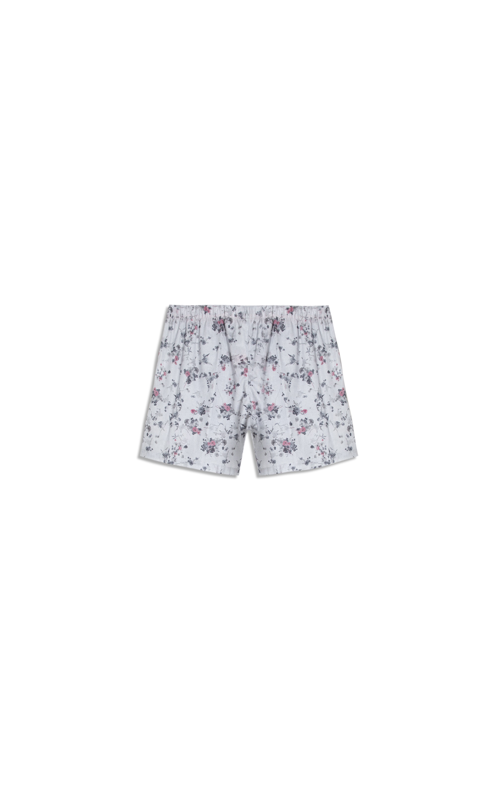 Boxer Algodao Flower Cinza Claro