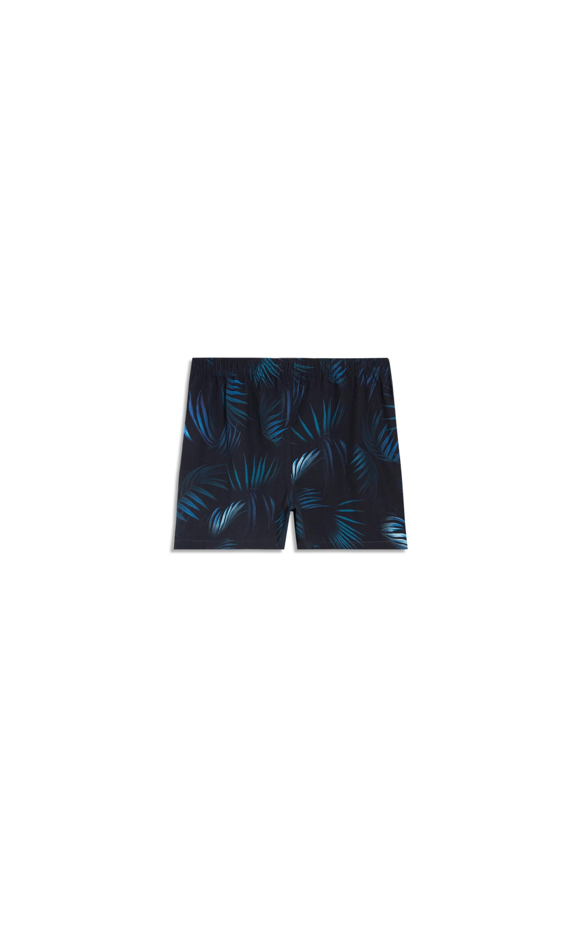 Boxer Algodão Foliage Marinho
