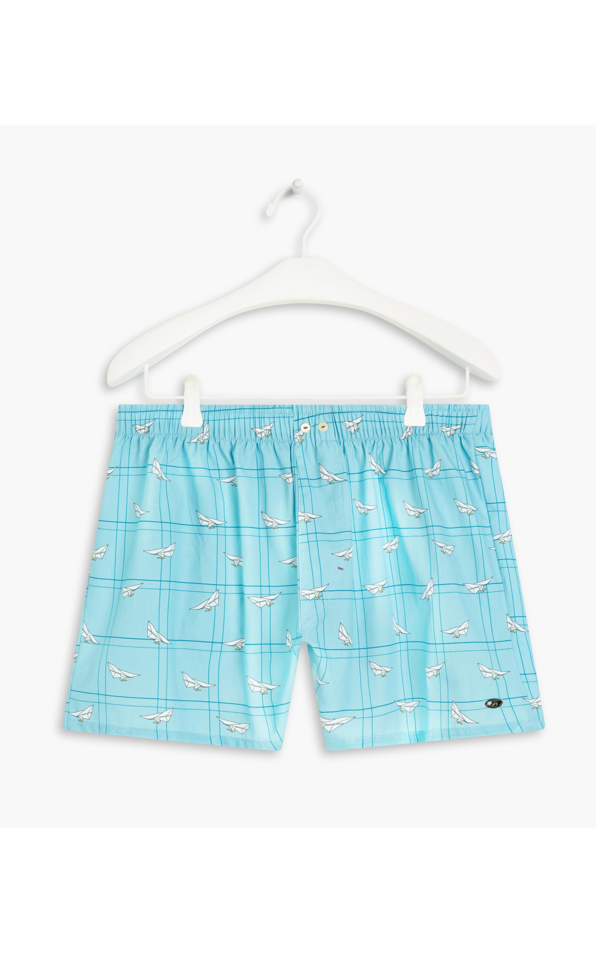 Boxer Algodão Gaivota Kevin Azul Piscina