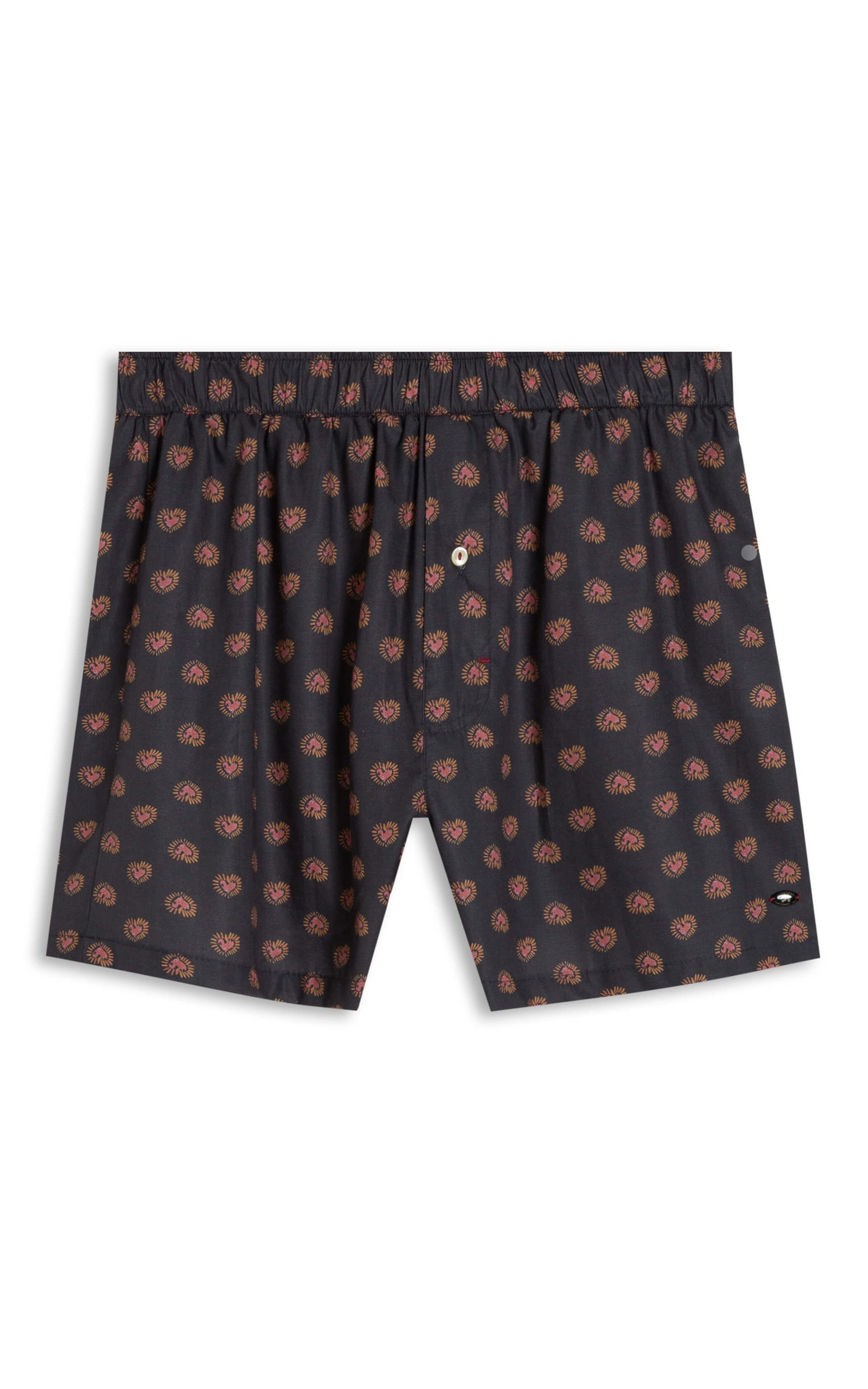 Boxer Algodao Hearts Charcoal