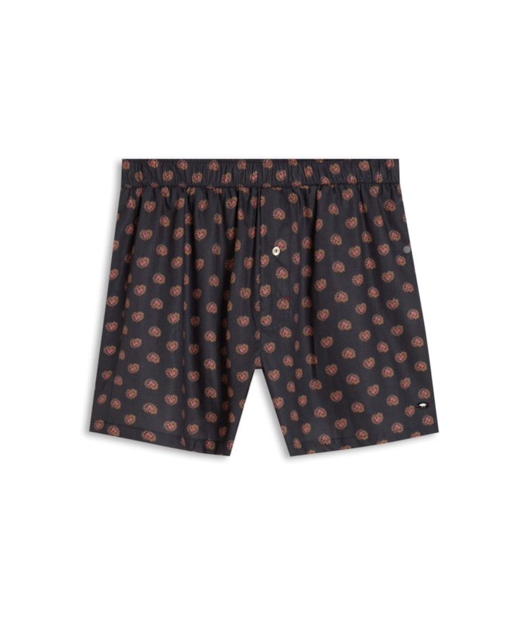 Boxer Algodao Hearts Charcoal