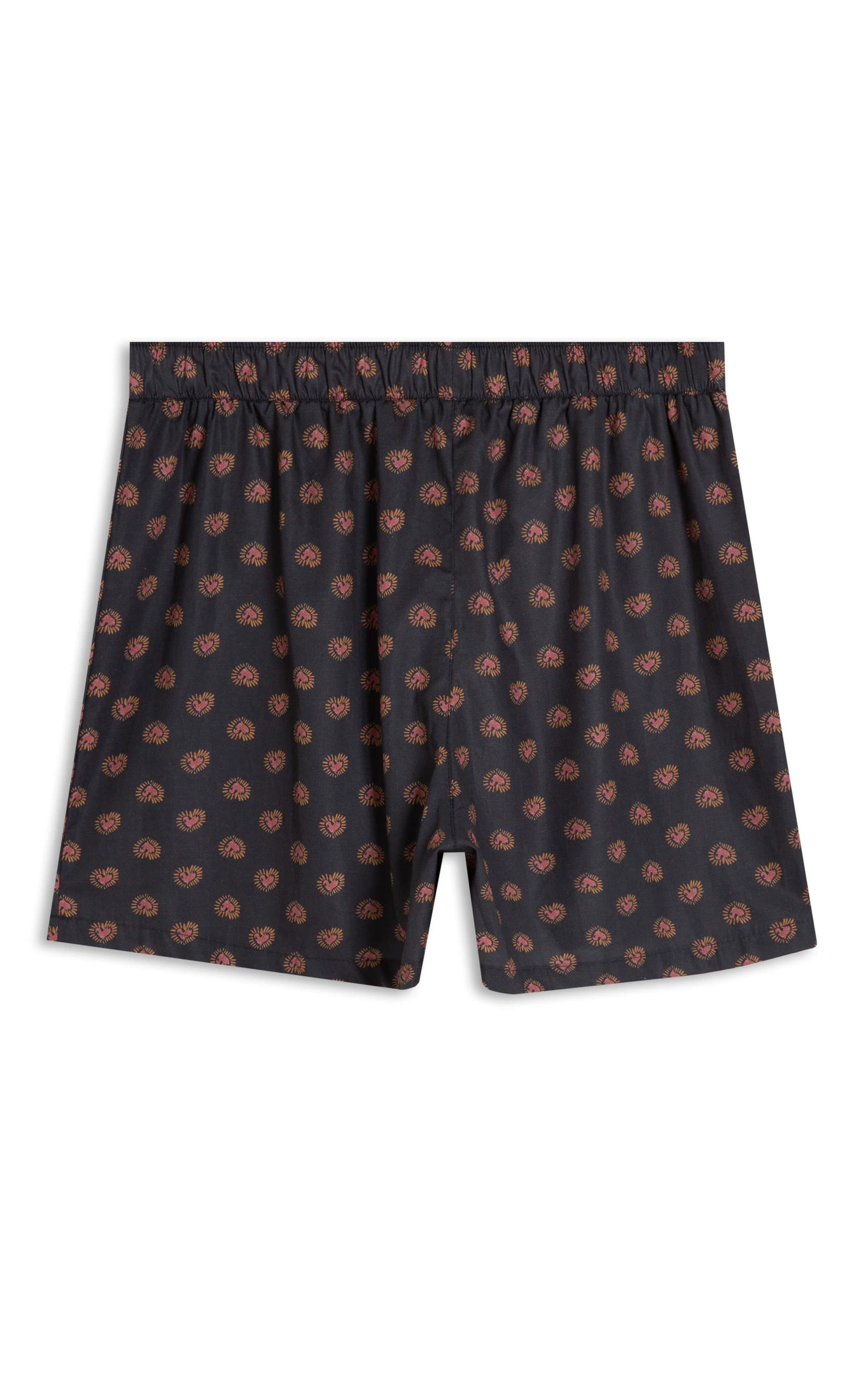 Boxer Algodao Hearts Charcoal