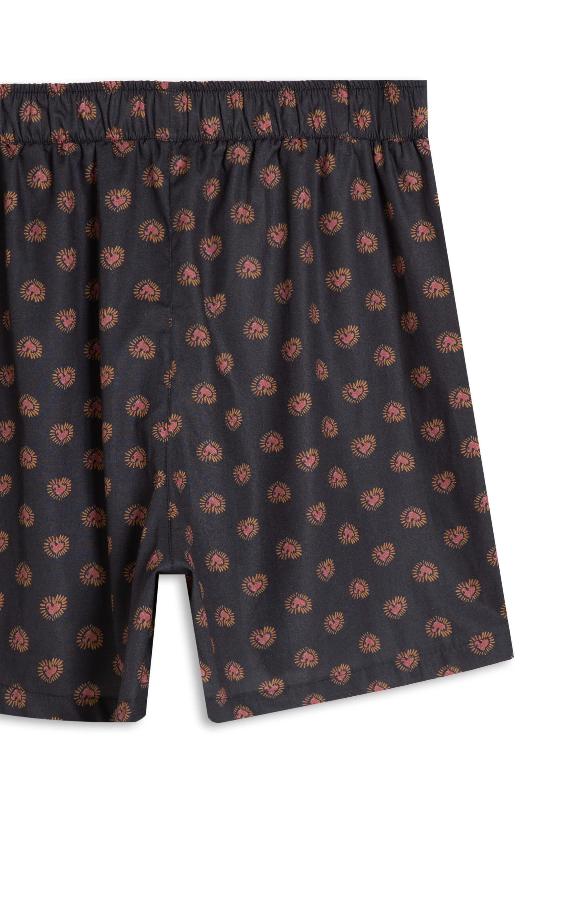 Boxer Algodao Hearts Charcoal