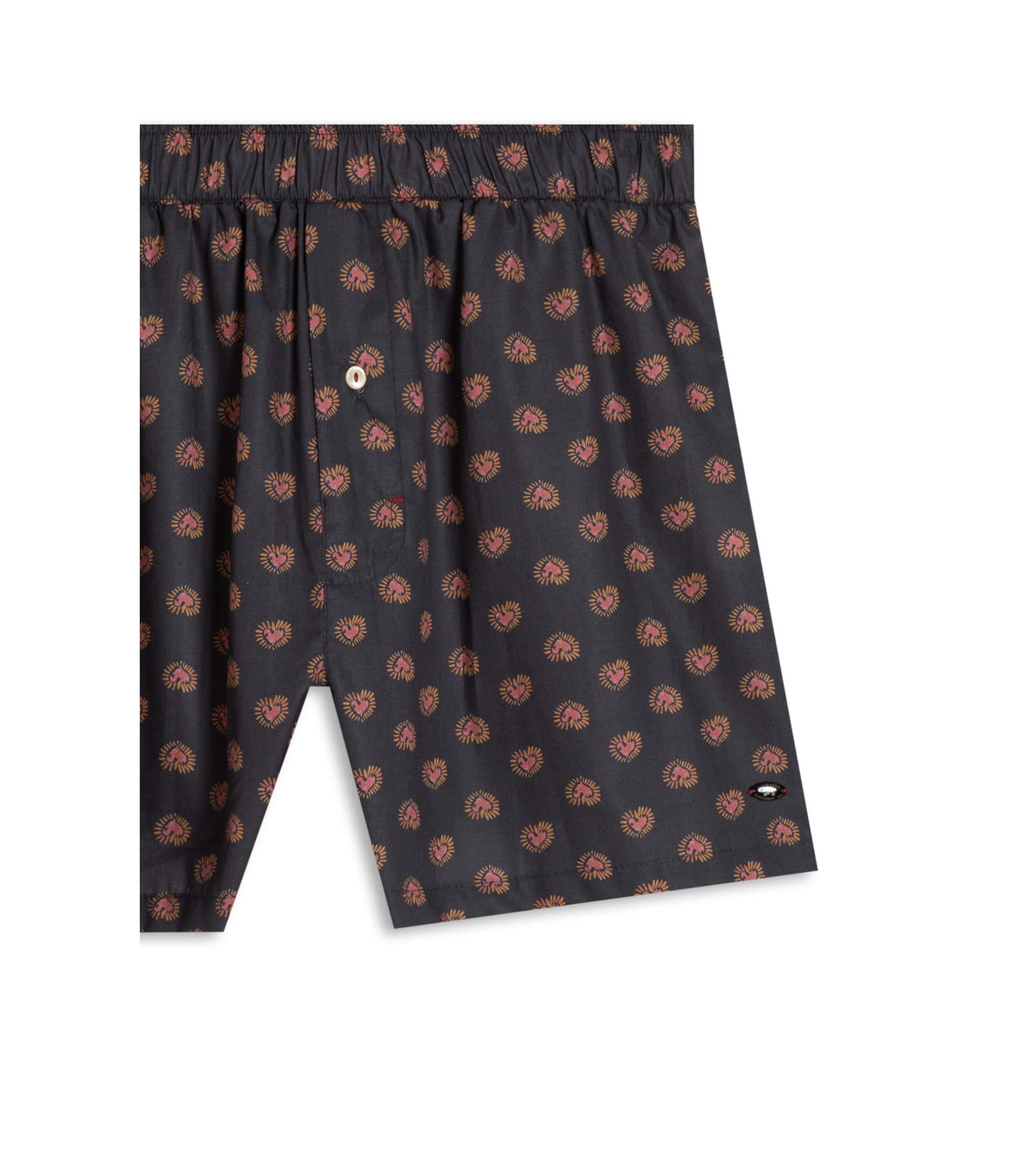 Boxer Algodao Hearts Charcoal